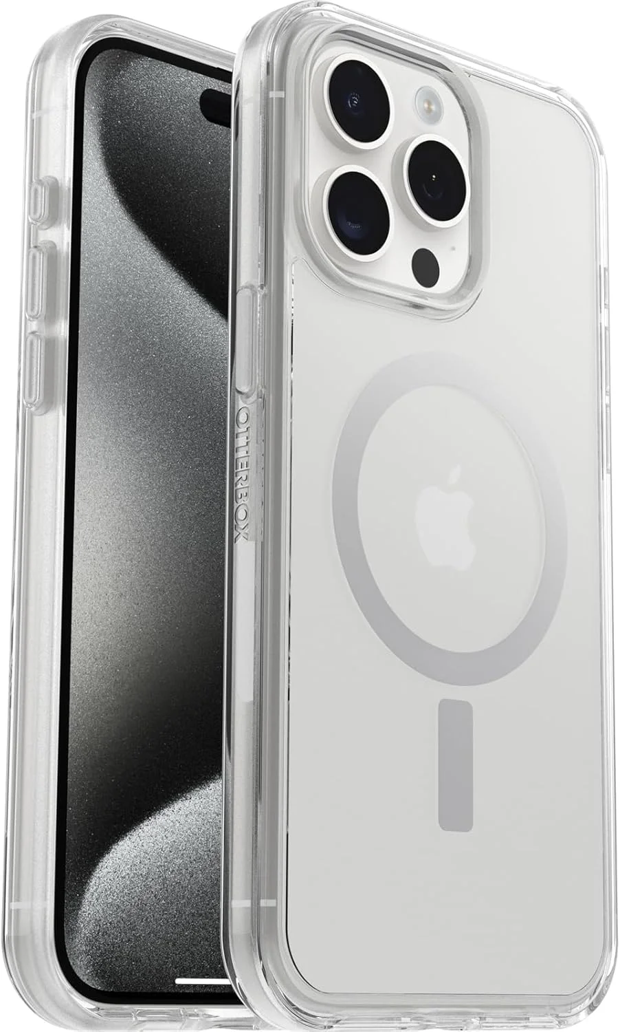 قاب محافظ شفاف OtterBox Symmetry Clear سازگار با MagSafe برای آیفون 15 پرو مکس، ضد ضربه، مقاوم در برابر سقوط، محافظ نازک، 3 برابر تست شده مطابق با استاندارد نظامی، شفاف