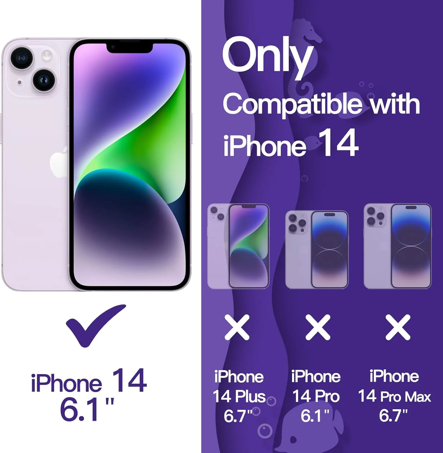 قاب محافظ ژله ای طرح موج JETech مناسب آیفون 14 (6.1 اینچ)، کاور ضد ضربه گوشی با پشت PC سخت (بنفش) قاب محافظ ژله ای طرح موج JETech مناسب آیفون 14 (6.1 اینچ)، کاور ضد ضربه گوشی با پشت PC سخت (بنفش)