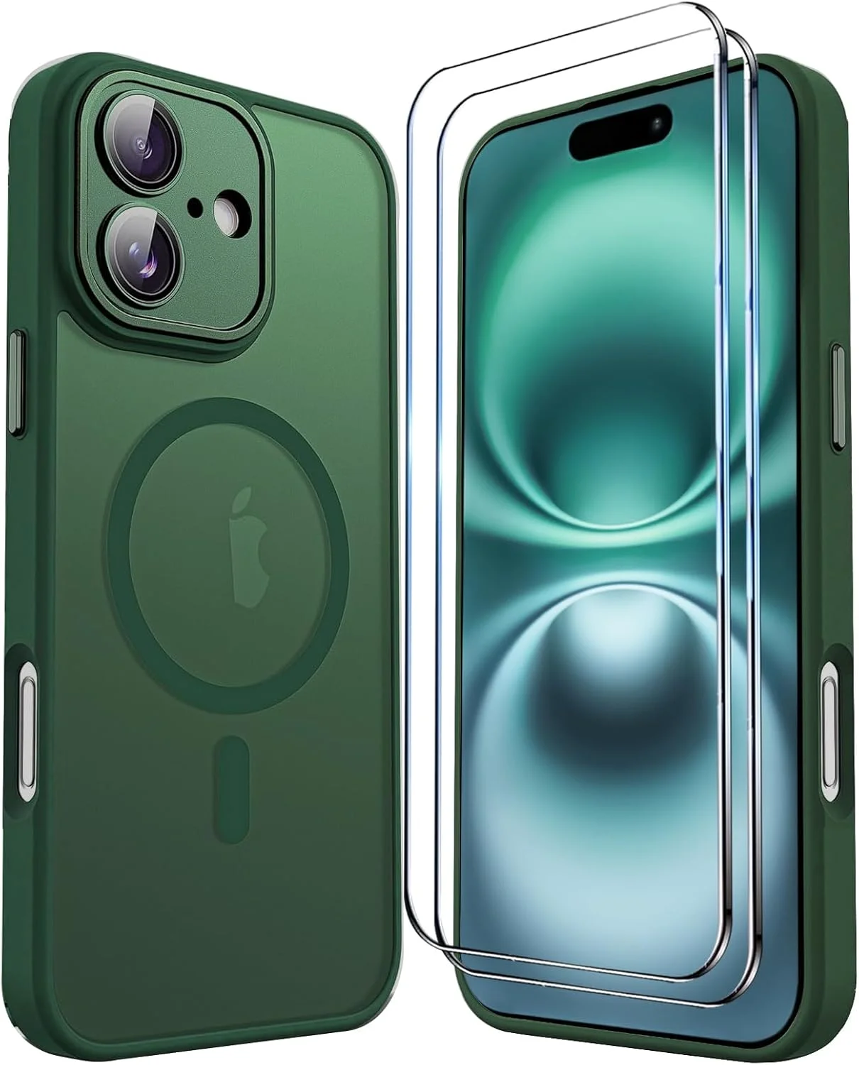 قاب مغناطیسی برای آیفون 16 پلاس، قاب گوشی آیفون 16 پلاس با محافظ صفحه نمایش X2 و محافظ دوربین، پوشش مات نیمه شفاف ضد ضربه برای آیفون 16 پلاس - سبز قاب مغناطیسی برای آیفون 16 پلاس، قاب گوشی آیفون 16 پلاس با محافظ صفحه نمایش X2 و محافظ دوربین، پوشش مات نیمه شفاف ضد ضربه برای آیفون 16 پلاس - سبز