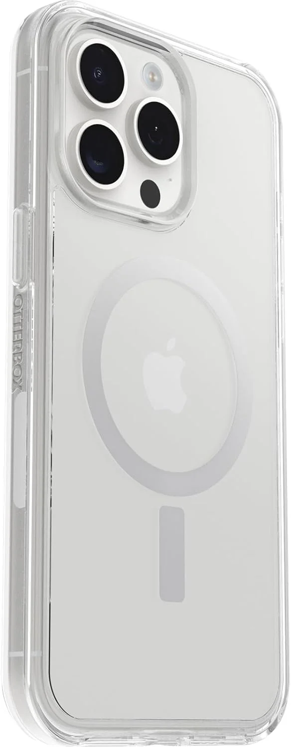قاب محافظ شفاف OtterBox Symmetry Clear سازگار با MagSafe برای آیفون 15 پرو مکس، ضد ضربه، مقاوم در برابر سقوط، محافظ نازک، 3 برابر تست شده مطابق با استاندارد نظامی، شفاف