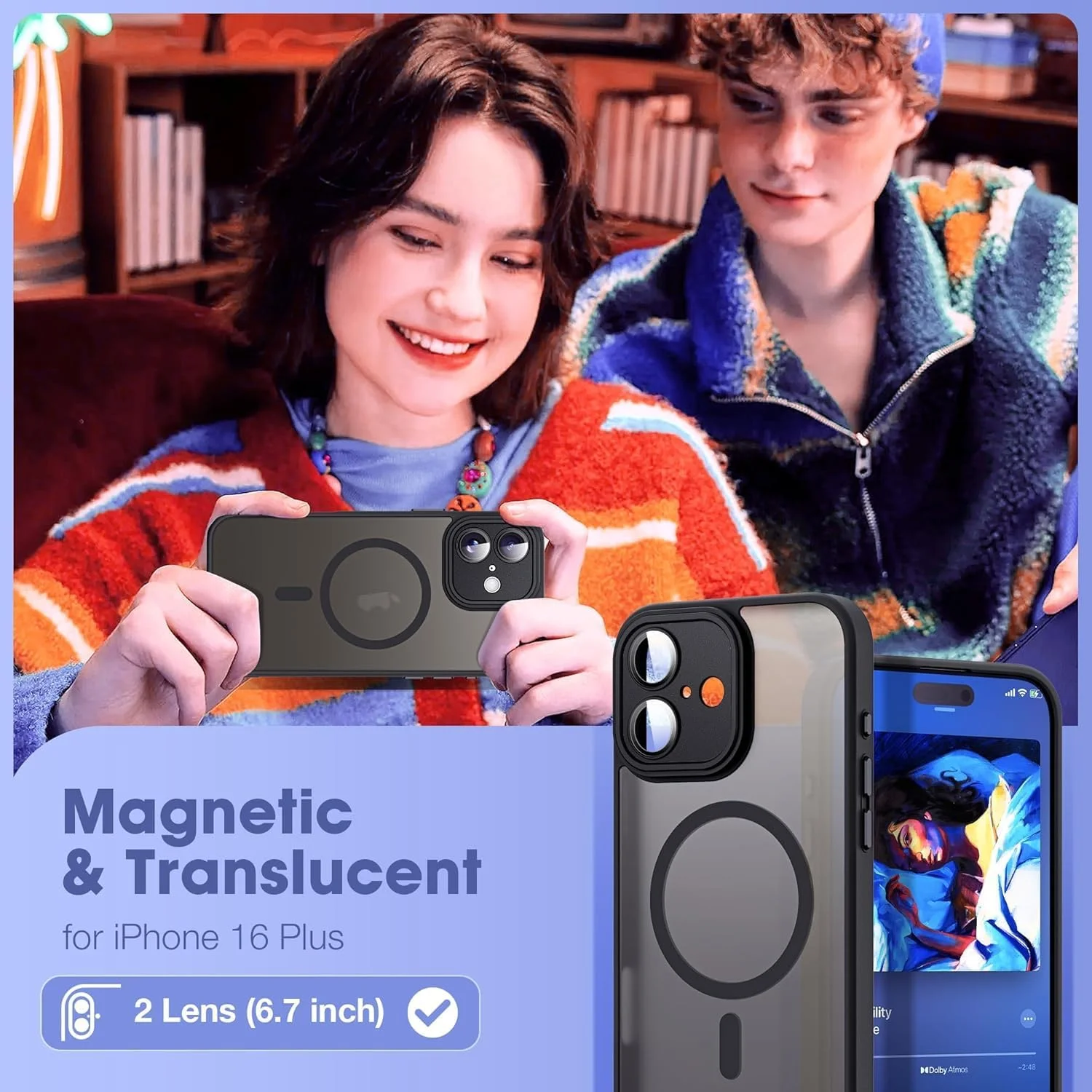 قاب مغناطیسی برای آیفون 16 پلاس، قاب گوشی آیفون 16 پلاس با محافظ صفحه نمایش X2 و محافظ دوربین، پوشش مات نیمه شفاف ضد ضربه برای آیفون 16 پلاس - سبز قاب مغناطیسی برای آیفون 16 پلاس، قاب گوشی آیفون 16 پلاس با محافظ صفحه نمایش X2 و محافظ دوربین، پوشش مات نیمه شفاف ضد ضربه برای آیفون 16 پلاس - سبز