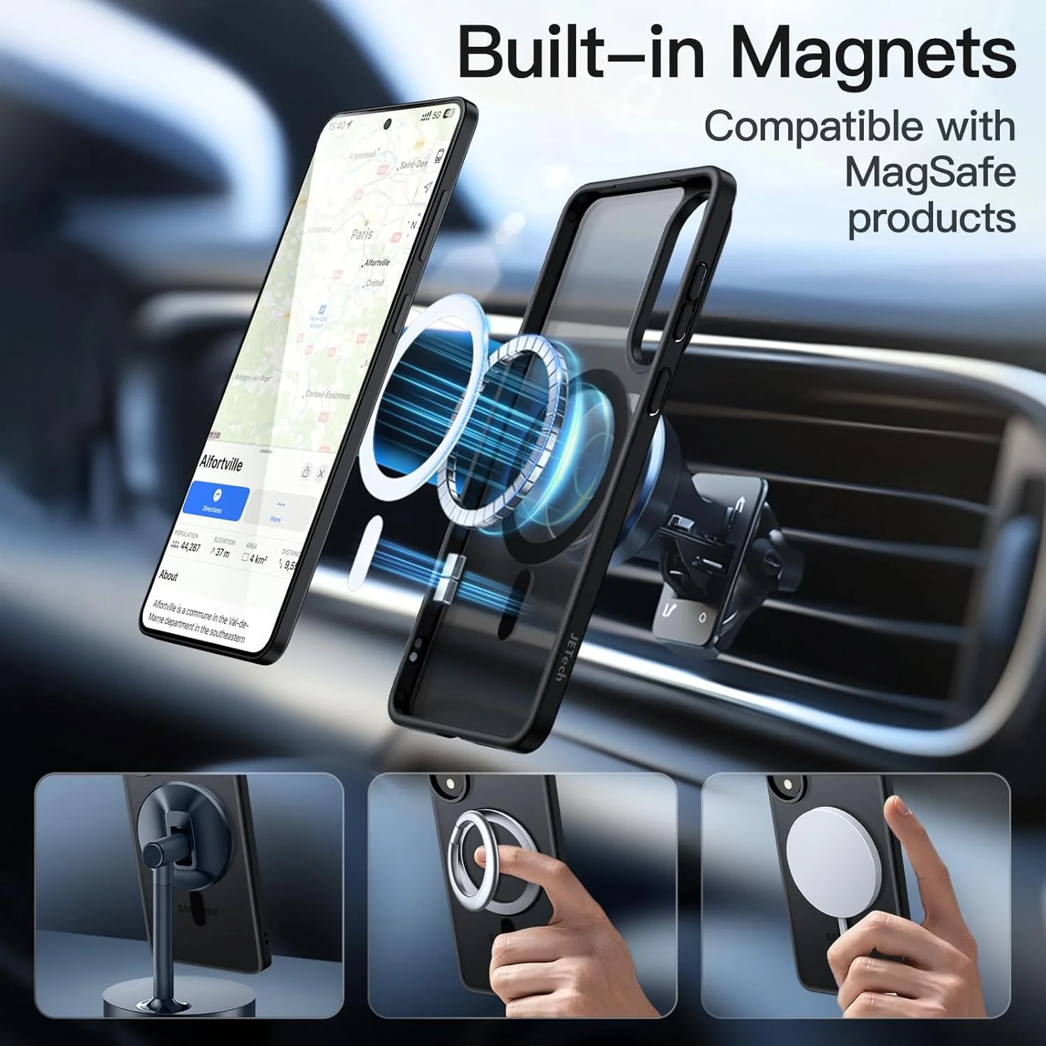 کاور آهنربایی JETech برای گوشی سامسونگ گلکسی S25 Edge، سازگار با MagSafe، پشت مات نیمه شفاف، باریک و مقاوم در برابر ضربه (مشکی) کاور آهنربایی JETech برای گوشی سامسونگ گلکسی S25 Edge، سازگار با MagSafe، پشت مات نیمه شفاف، باریک و مقاوم در برابر ضربه (مشکی)