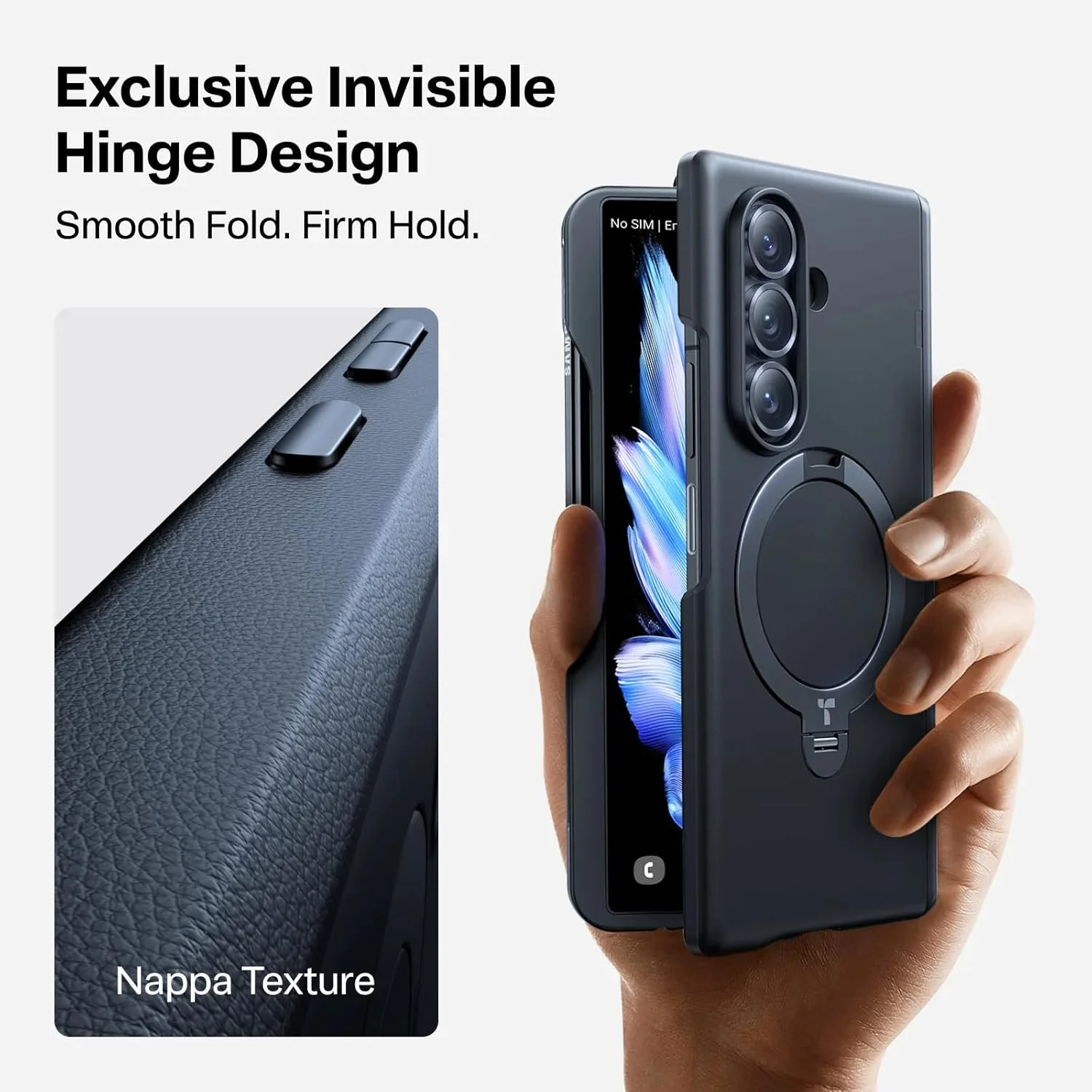 کاور مغناطیسی TORRAS برای گوشی سامسونگ گلکسی زد فولد 7، دارای پایه چرخشی 360 درجه Ostand، سازگار با شارژ مغناطیسی، محافظت ضد ضربه با استاندارد نظامی [دارای محافظ صفحه نمایش] - مشکی