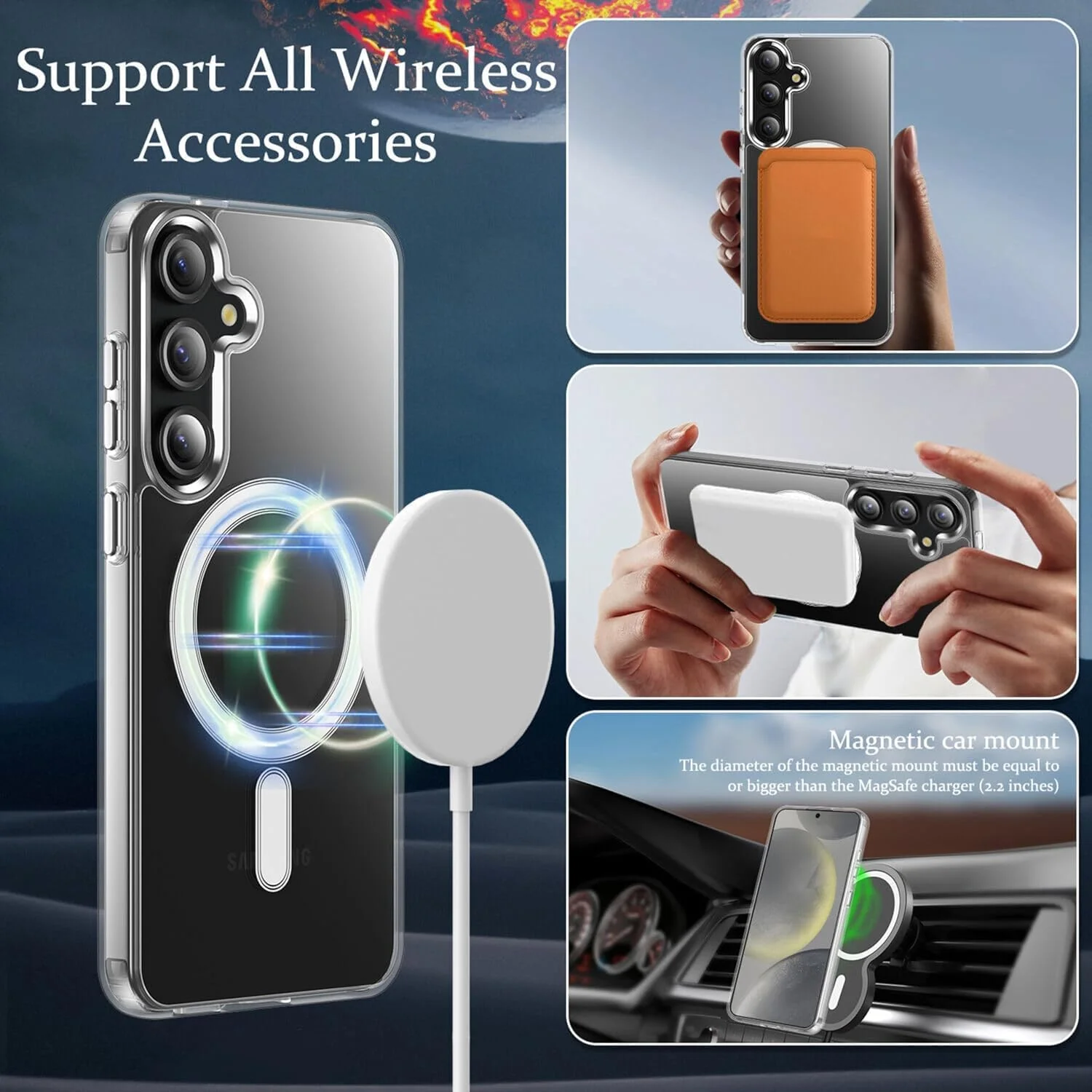 کاور محافظ شفاف هیبریدی مغناطیسی مناسب برای سامسونگ گلکسی S25، سازگار با MagSafe، PC با تکنولوژی هیبریدی TPU (سامسونگ گلکسی S25) کاور محافظ شفاف هیبریدی مغناطیسی مناسب برای سامسونگ گلکسی S25، سازگار با MagSafe، PC با تکنولوژی هیبریدی TPU (سامسونگ گلکسی S25)