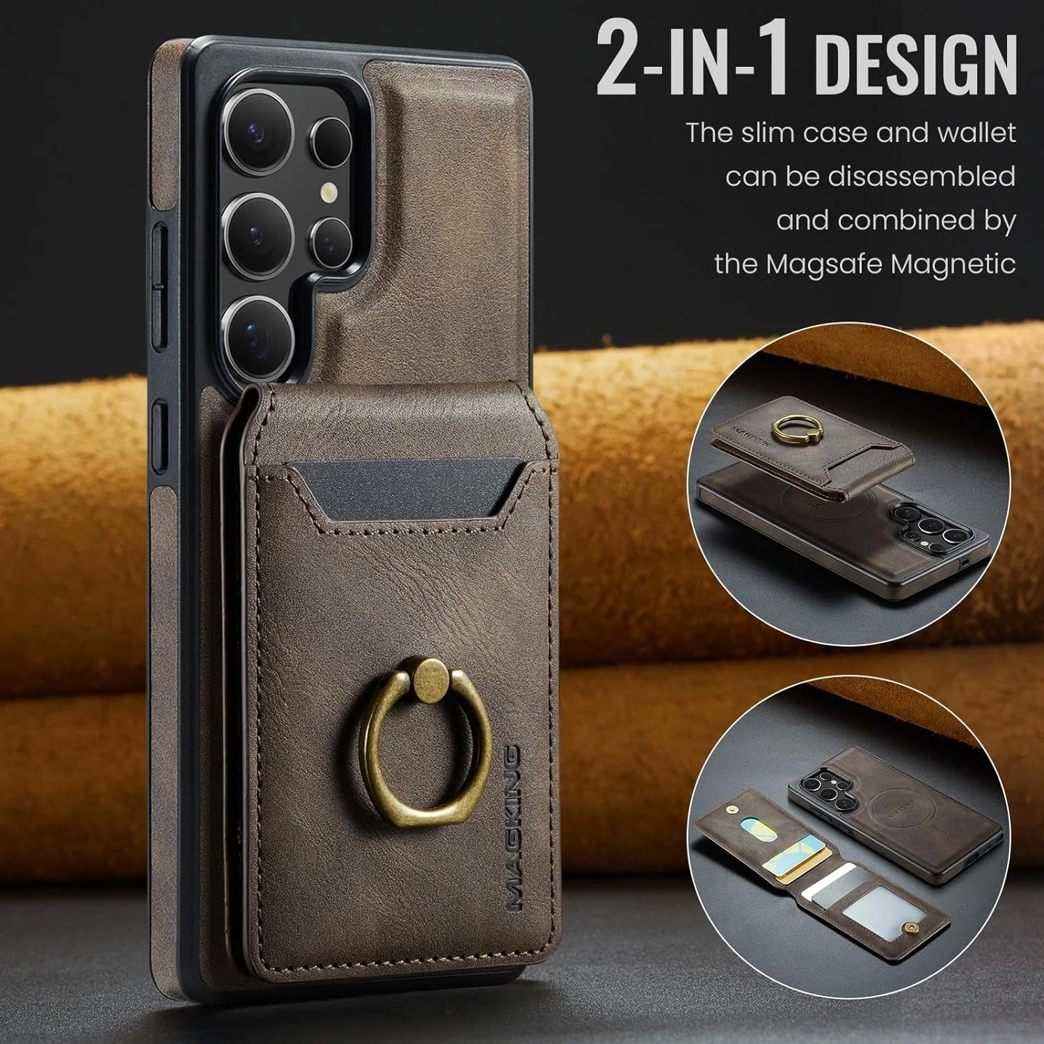 کیف پول جداشدنی مگ سیف K1 با RFID و جنس چرم مغناطیسی مناسب گوشی سامسونگ گلکسی S25 Ultra 5G (قهوه ای) کیف پول جداشدنی مگ سیف K1 با RFID و جنس چرم مغناطیسی مناسب گوشی سامسونگ گلکسی S25 Ultra 5G (قهوه ای)