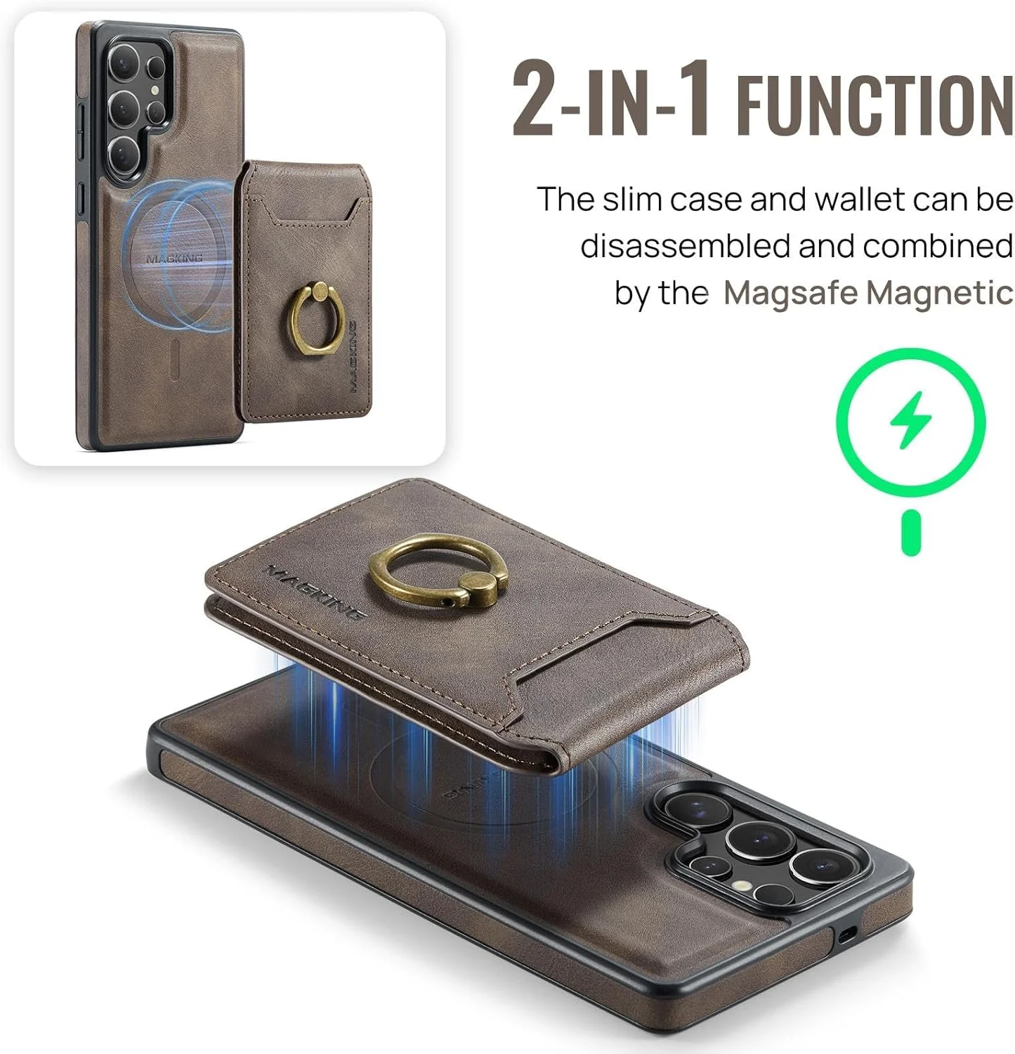 کیف پول جداشدنی مگ سیف K1 با RFID و جنس چرم مغناطیسی مناسب گوشی سامسونگ گلکسی S25 Ultra 5G (قهوه ای) کیف پول جداشدنی مگ سیف K1 با RFID و جنس چرم مغناطیسی مناسب گوشی سامسونگ گلکسی S25 Ultra 5G (قهوه ای)