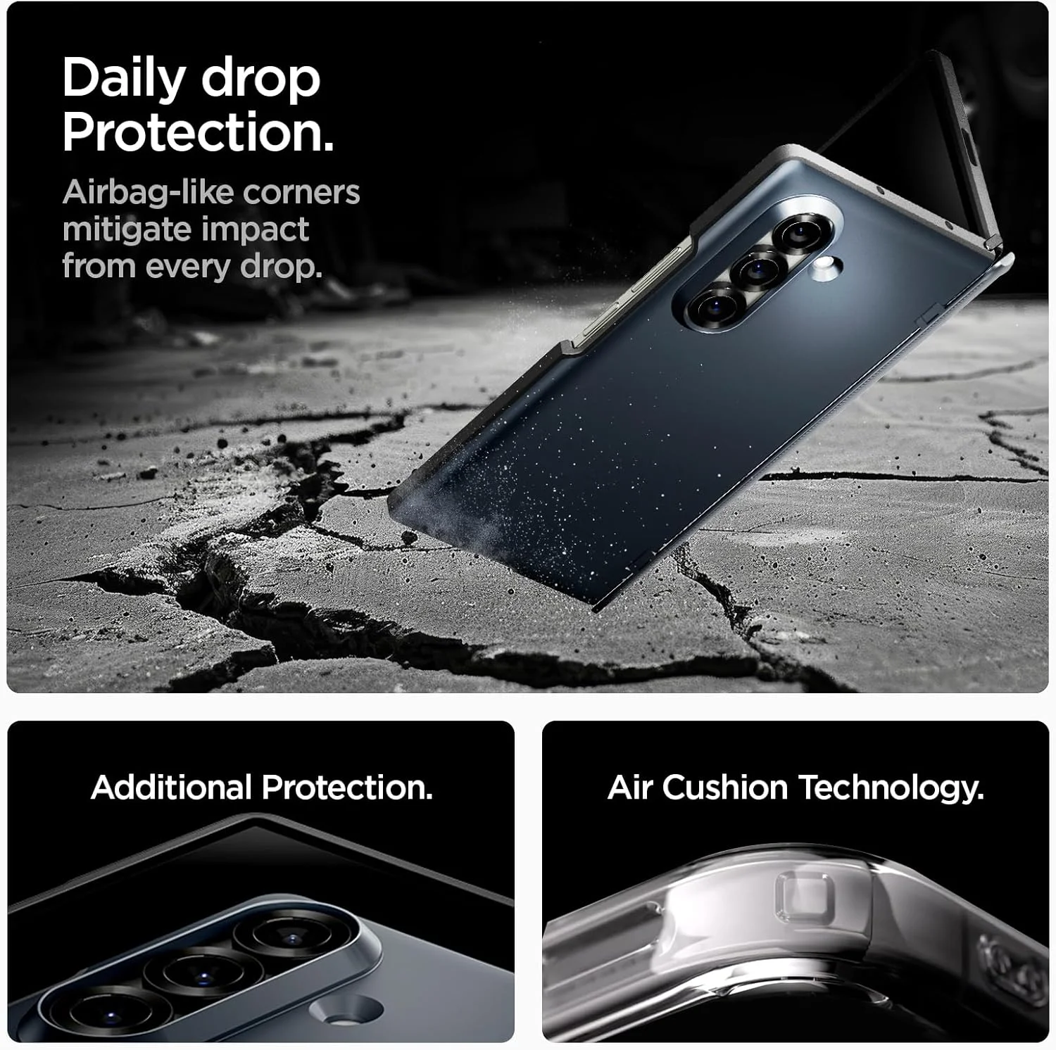 کاور محافظ گوشی سامسونگ گلکسی زد فولد 7 مدل Slim Armor Pro MagFit از Spigen [سازگار با MagSafe] پوشش لولا - رنگ خاکستری متالیک (2025)