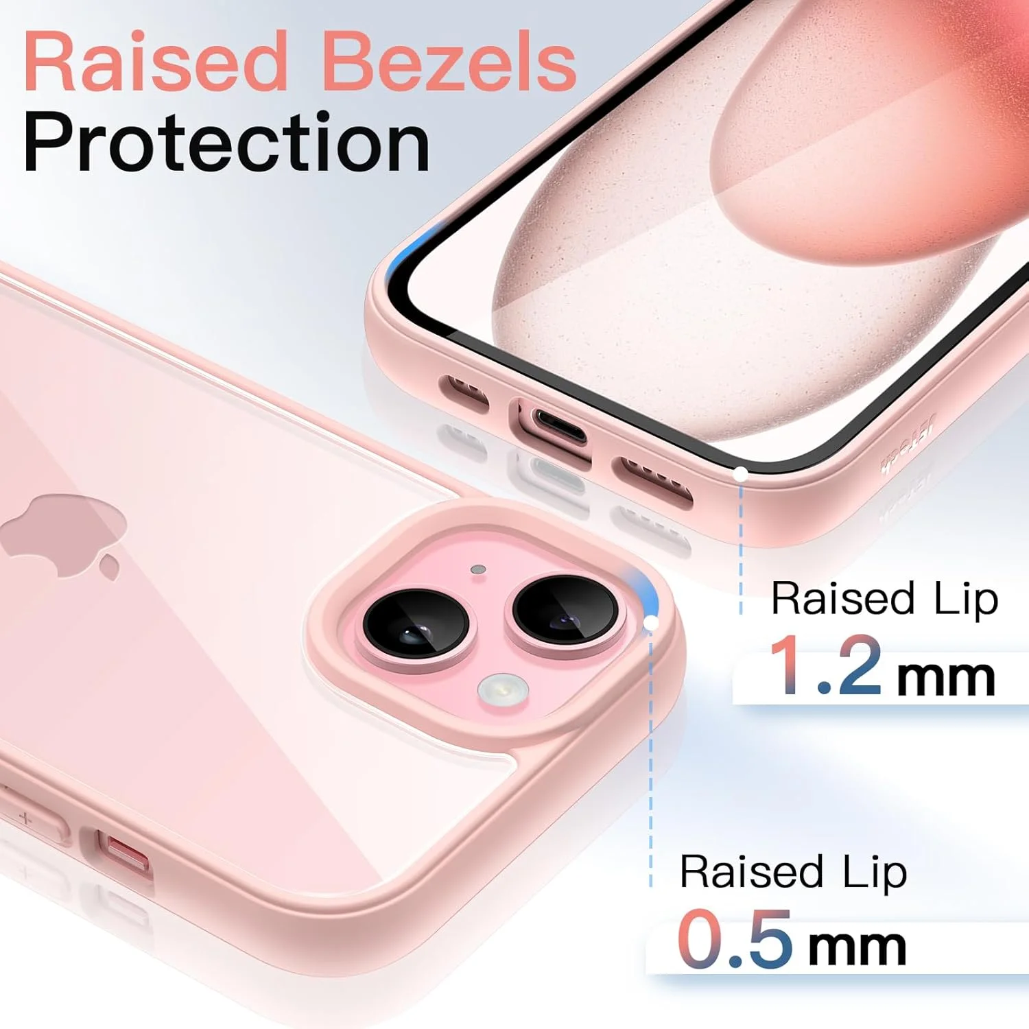 کاور محافظ گوشی JETech مناسب برای آیفون 15 پلاس 6.7 اینچی، کاور ضربه گیر گوشی، فریم TPU مات رنگ ثابت، پشت شفاف ضد خش (صورتی) کاور محافظ گوشی JETech مناسب برای آیفون 15 پلاس 6.7 اینچی، کاور ضربه گیر گوشی، فریم TPU مات رنگ ثابت، پشت شفاف ضد خش (صورتی)