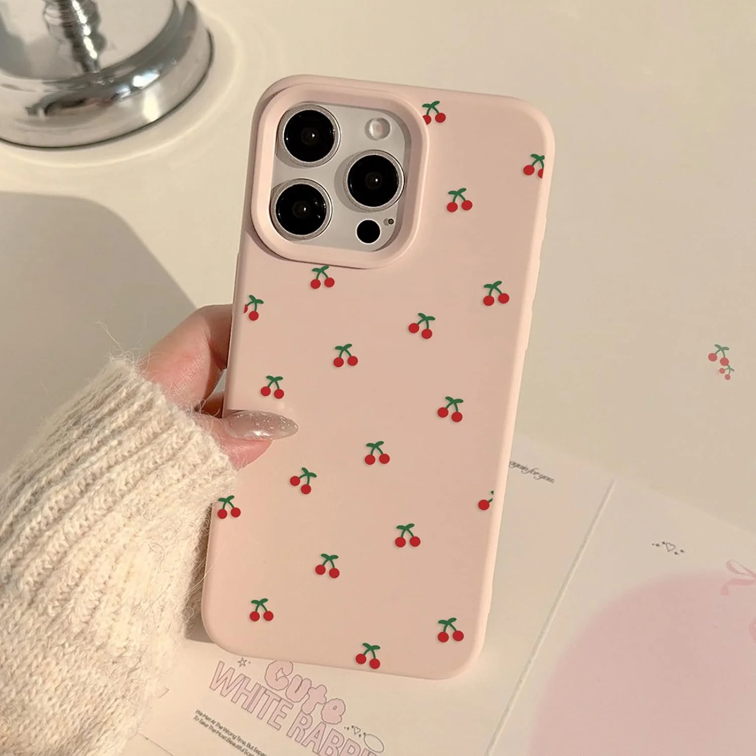 قاب گوشی آیفون 12/12 پرو، طرح گیلاس بامزه، قاب TPU نرم و باریک با محافظت برجسته برای دوربین، قاب گوشی زیبا برای دختران و بانوان - صورتی قاب گوشی آیفون 12/12 پرو، طرح گیلاس بامزه، قاب TPU نرم و باریک با محافظت برجسته برای دوربین، قاب گوشی زیبا برای دختران و بانوان - صورتی