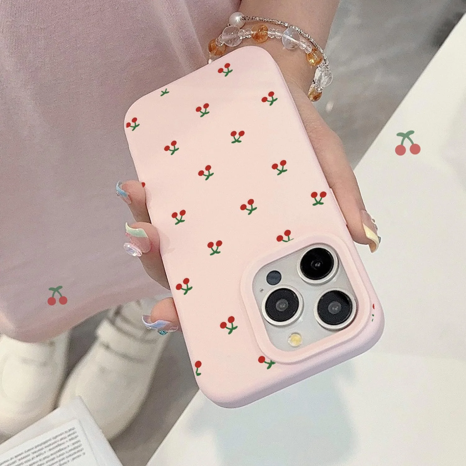 قاب گوشی آیفون 12/12 پرو، طرح گیلاس بامزه، قاب TPU نرم و باریک با محافظت برجسته برای دوربین، قاب گوشی زیبا برای دختران و بانوان - صورتی قاب گوشی آیفون 12/12 پرو، طرح گیلاس بامزه، قاب TPU نرم و باریک با محافظت برجسته برای دوربین، قاب گوشی زیبا برای دختران و بانوان - صورتی