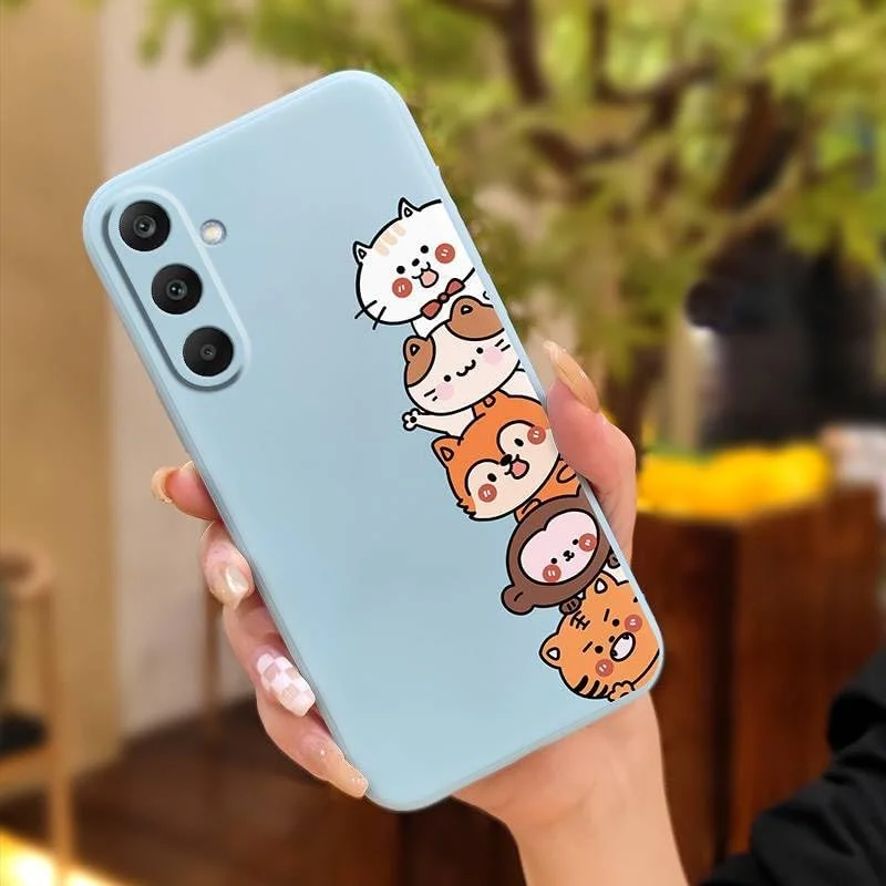 قاب گوشی برای سامسونگ گلکسی A16 5G/SM-166P/E، محافظ لنز دوربین، ضد ضربه، با طرح گربه، رنگ ثابت، با پوشش سیلیکونی قاب گوشی برای سامسونگ گلکسی A16 5G/SM-166P/E، محافظ لنز دوربین، ضد ضربه، با طرح گربه، رنگ ثابت، با پوشش سیلیکونی