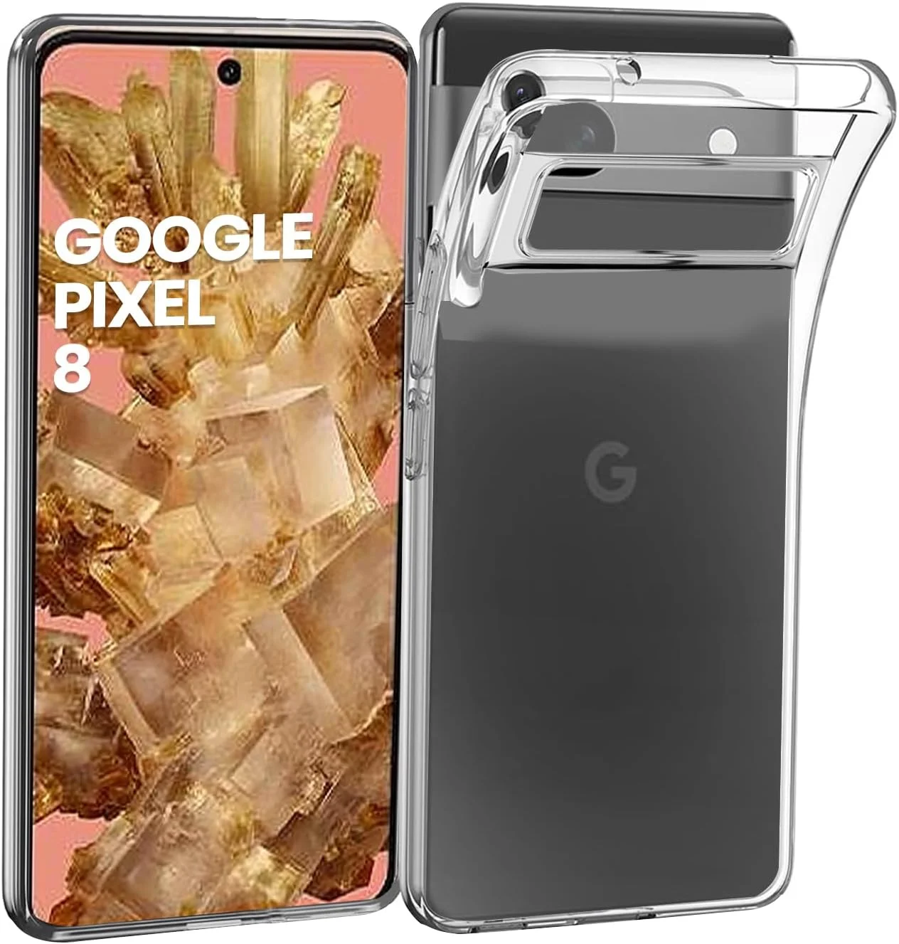 کاور شفاف برای گوشی گوگل پیکسل 8 [کاور ژله‌ای سیلیکونی باریک] [بامپر TPU] [کاور نرم و فوق‌العاده نازک] کاور گوشی پیکسل 8 (6.2 اینچ) (شفاف کریستالی)