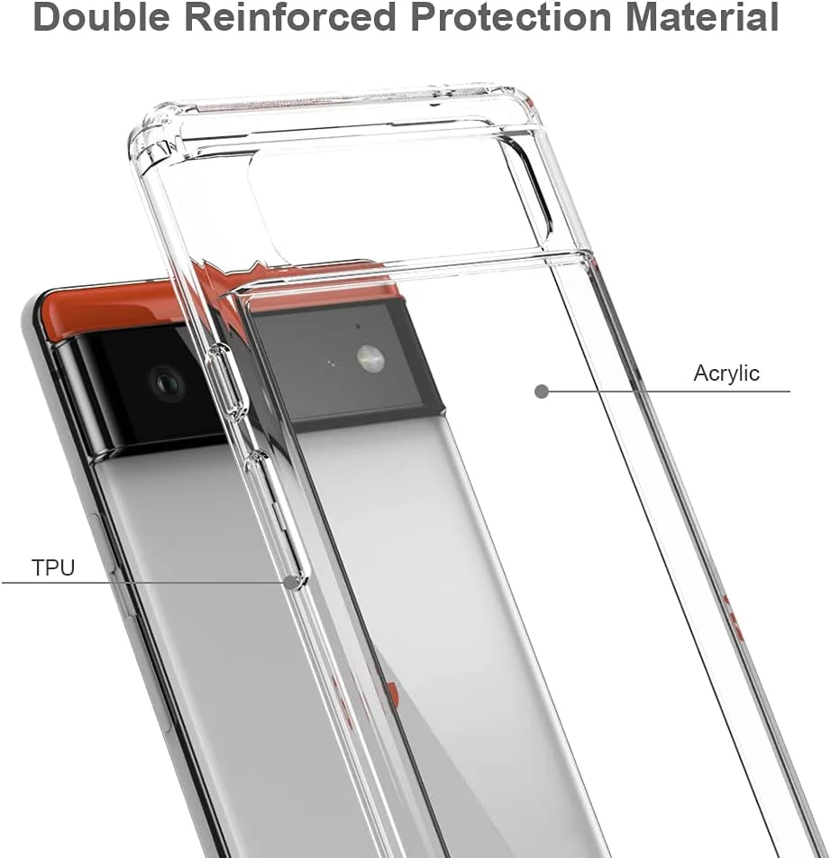 کاور محافظ سخت و شفاف با بامپر TPU باریک و ضد ضربه Kowauri برای Google Pixel 6 (2021) - سازگار با شارژ بیسیم - شفاف کاور محافظ سخت و شفاف با بامپر TPU باریک و ضد ضربه Kowauri برای Google Pixel 6 (2021) - سازگار با شارژ بیسیم - شفاف