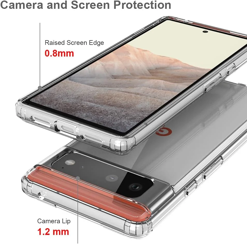 کاور محافظ سخت و شفاف با بامپر TPU باریک و ضد ضربه Kowauri برای Google Pixel 6 (2021) - سازگار با شارژ بیسیم - شفاف کاور محافظ سخت و شفاف با بامپر TPU باریک و ضد ضربه Kowauri برای Google Pixel 6 (2021) - سازگار با شارژ بیسیم - شفاف