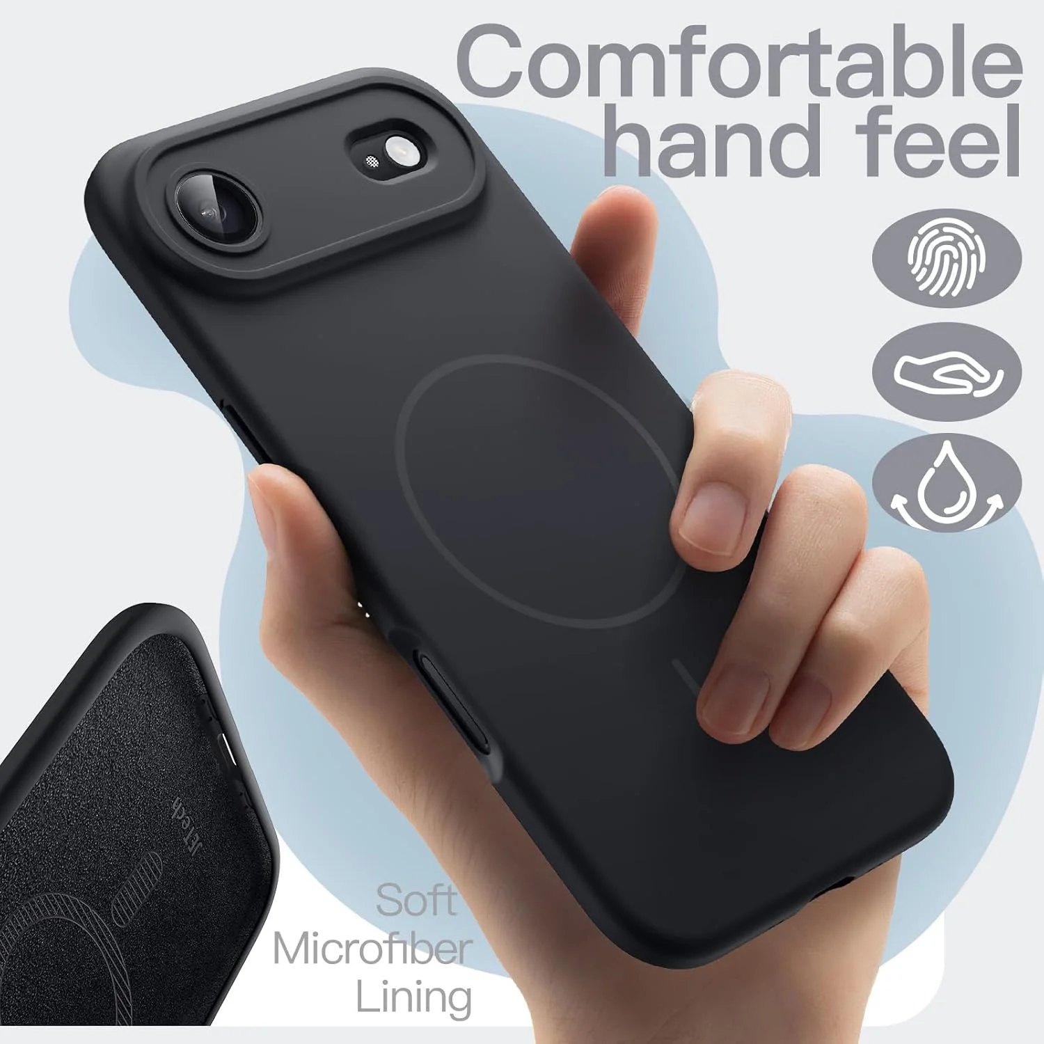 کاور سیلیکونی آهنربایی JETech برای آیفون 17 Air، سازگار با MagSafe، بافت نرم و لطیف، کاور گوشی ضد ضربه با محافظ لنز دوربین، صفحه نمایش 6.5 اینچی (مشکی) کاور سیلیکونی آهنربایی JETech برای آیفون 17 Air، سازگار با MagSafe، بافت نرم و لطیف، کاور گوشی ضد ضربه با محافظ لنز دوربین، صفحه نمایش 6.5 اینچی (مشکی)