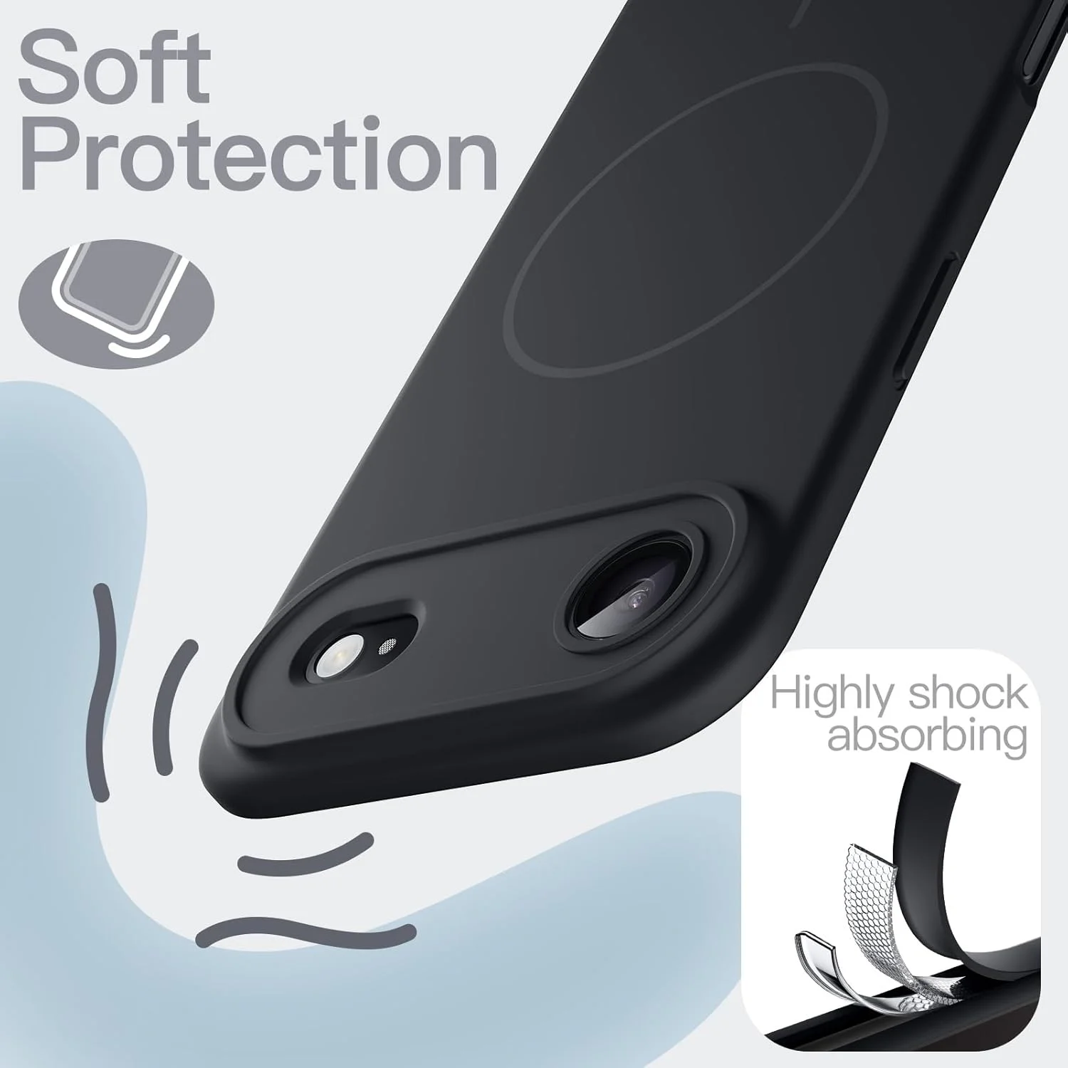 کاور سیلیکونی آهنربایی JETech برای آیفون 17 Air، سازگار با MagSafe، بافت نرم و لطیف، کاور گوشی ضد ضربه با محافظ لنز دوربین، صفحه نمایش 6.5 اینچی (مشکی) کاور سیلیکونی آهنربایی JETech برای آیفون 17 Air، سازگار با MagSafe، بافت نرم و لطیف، کاور گوشی ضد ضربه با محافظ لنز دوربین، صفحه نمایش 6.5 اینچی (مشکی)