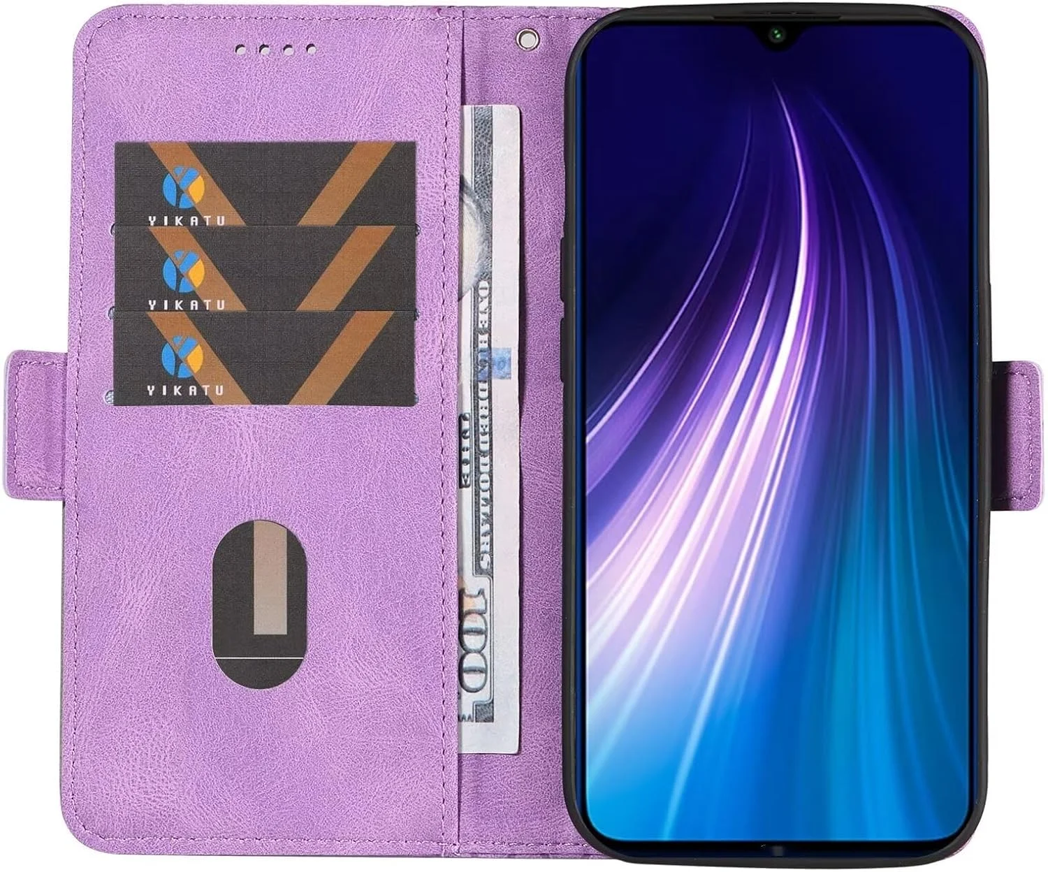 کیف پول چرمی با استند مغناطیسی Ttianfa سازگار با گوشی گوگل پیکسل 7 پرو، دارای جای کارت، بند مچی و بند شانه، طراحی جمع و جور مناسب افراد حرفه ای - بنفش