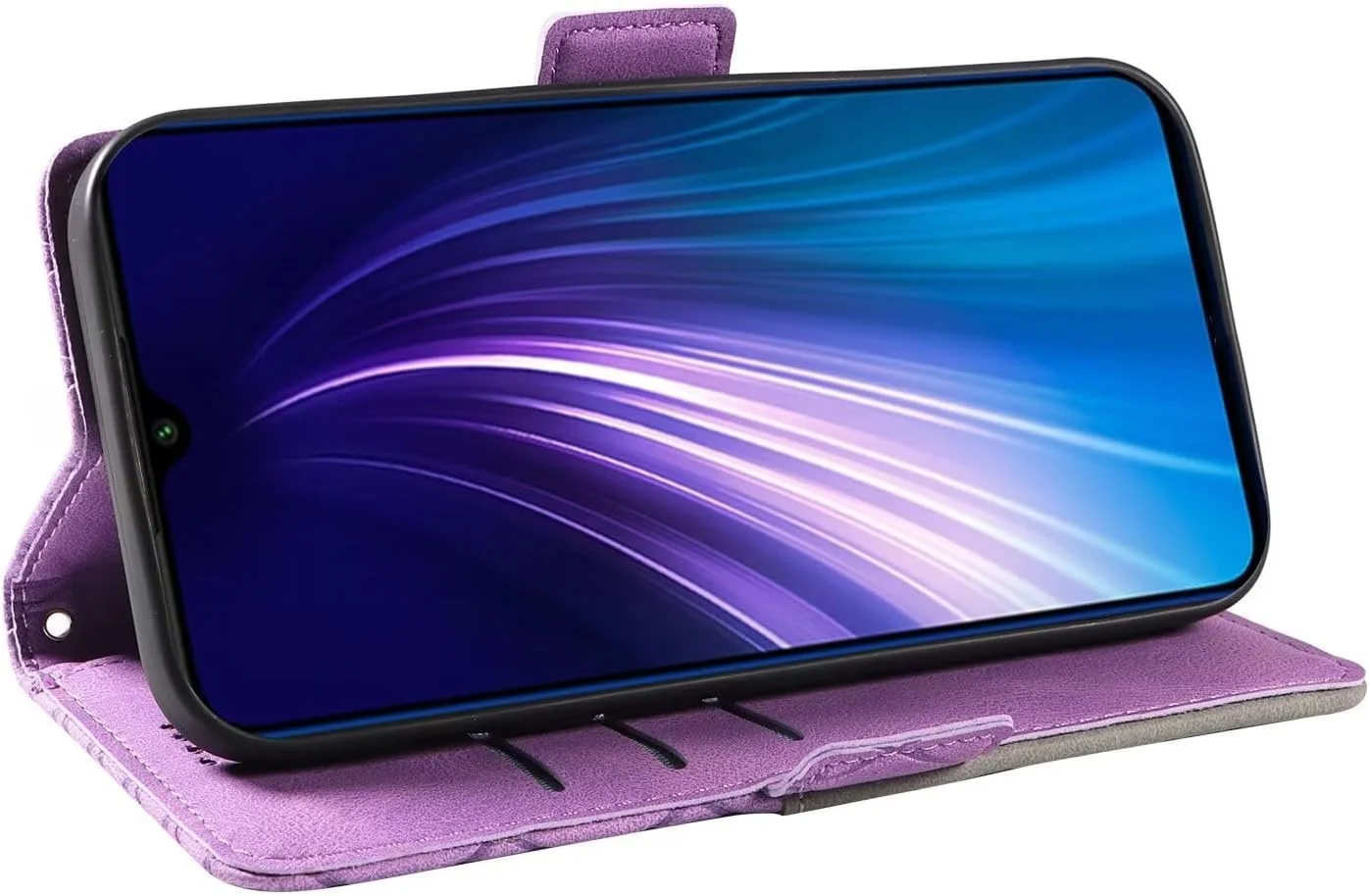 کیف پول چرمی با استند مغناطیسی Ttianfa سازگار با گوشی گوگل پیکسل 7 پرو، دارای جای کارت، بند مچی و بند شانه، طراحی جمع و جور مناسب افراد حرفه ای - بنفش
