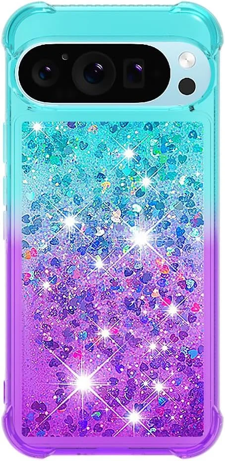 قاب اکلیلی برای گوگل پیکسل 10 پرو ایکس ال، قاب درخشان عشق اکلیلی شن روان دخترانه زنانه، پایه شفاف، قاب TPU نرم برای گوگل پیکسل 10 پرو ایکس ال. آبی بنفش YBJ قاب اکلیلی برای گوگل پیکسل 10 پرو ایکس ال، قاب درخشان عشق اکلیلی شن روان دخترانه زنانه، پایه شفاف، قاب TPU نرم برای گوگل پیکسل 10 پرو ایکس ال. آبی بنفش YBJ