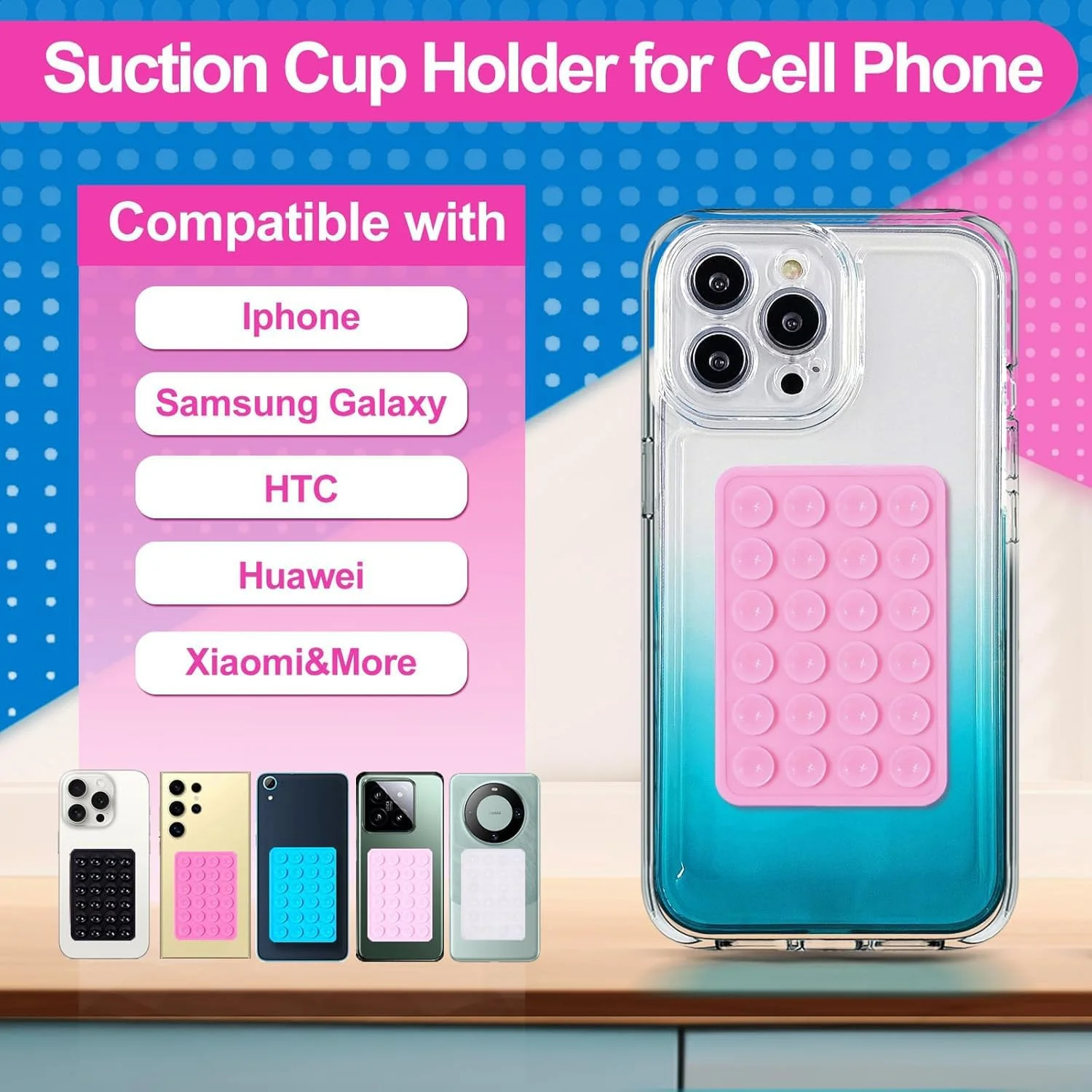 پایه نگهدارنده چسبی سیلیکونی گوشی موبایل LCHYI، 8 عددی، مناسب برای عکس، ویدیو تیک تاک و سلفی - 2.25×3.25 اینچ (مشکی) پایه نگهدارنده چسبی سیلیکونی گوشی موبایل LCHYI، 8 عددی، مناسب برای عکس، ویدیو تیک تاک و سلفی - 2.25×3.25 اینچ (مشکی)