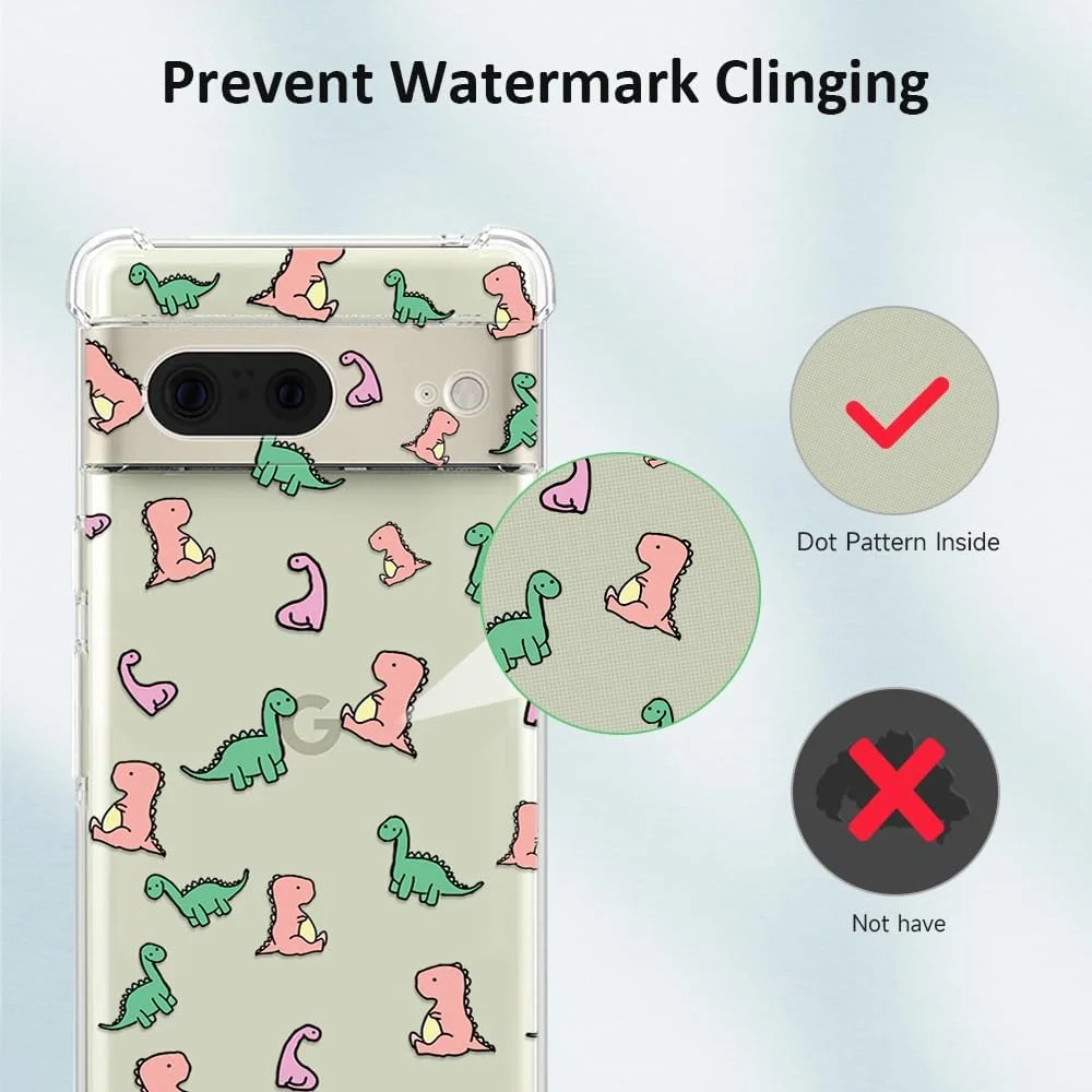 قاب محافظ شفاف برای گوگل پیکسل 7، کاور محافظ گوشی ضد ضربه با طرح دایناسور بامزه، سپر نرم TPU ضد زردی، قاب گوشی بامزه برای گوگل پیکسل 7 قاب محافظ شفاف برای گوگل پیکسل 7، کاور محافظ گوشی ضد ضربه با طرح دایناسور بامزه، سپر نرم TPU ضد زردی، قاب گوشی بامزه برای گوگل پیکسل 7