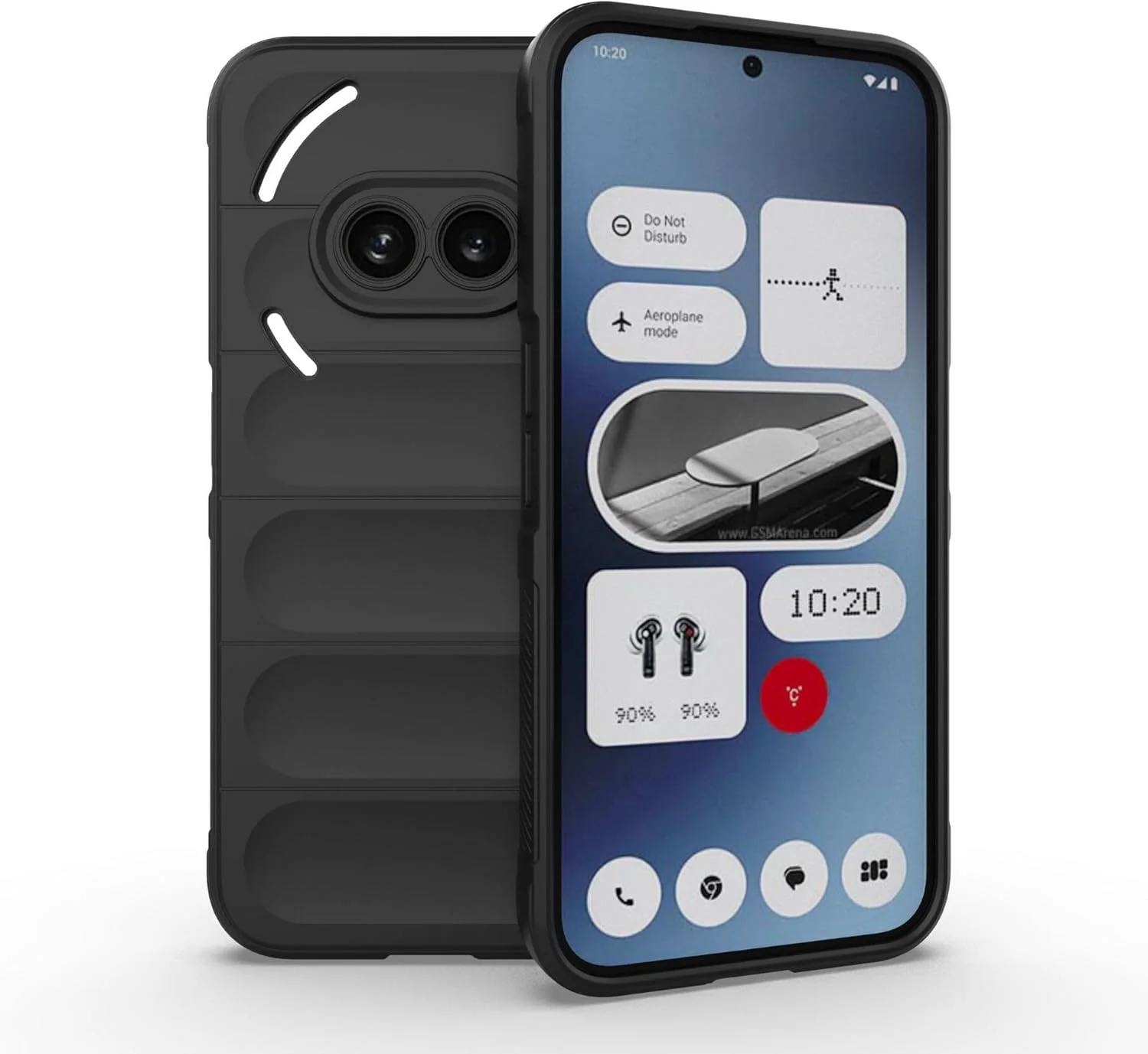 قاب سیلیکونی T Tersely برای Nothing Phone (2a)، قاب محافظ نرم و ضد ضربه و ضد خش با روکش سیلیکون مایع و آستر مخملی (مشکی)