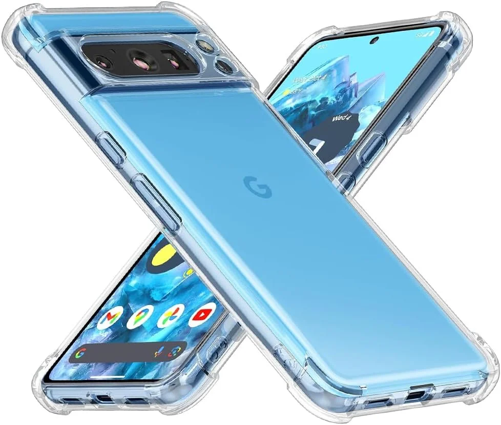 کاور محافظ شفاف مارگون برای گوشی گوگل پیکسل 8 پرو، باریک، مقاوم در برابر ضربه، با لبه های نرم TPU و گوشه های تقویت شده
