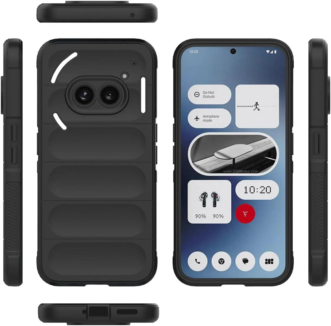 قاب سیلیکونی T Tersely برای Nothing Phone (2a)، قاب محافظ نرم و ضد ضربه و ضد خش با روکش سیلیکون مایع و آستر مخملی (مشکی)