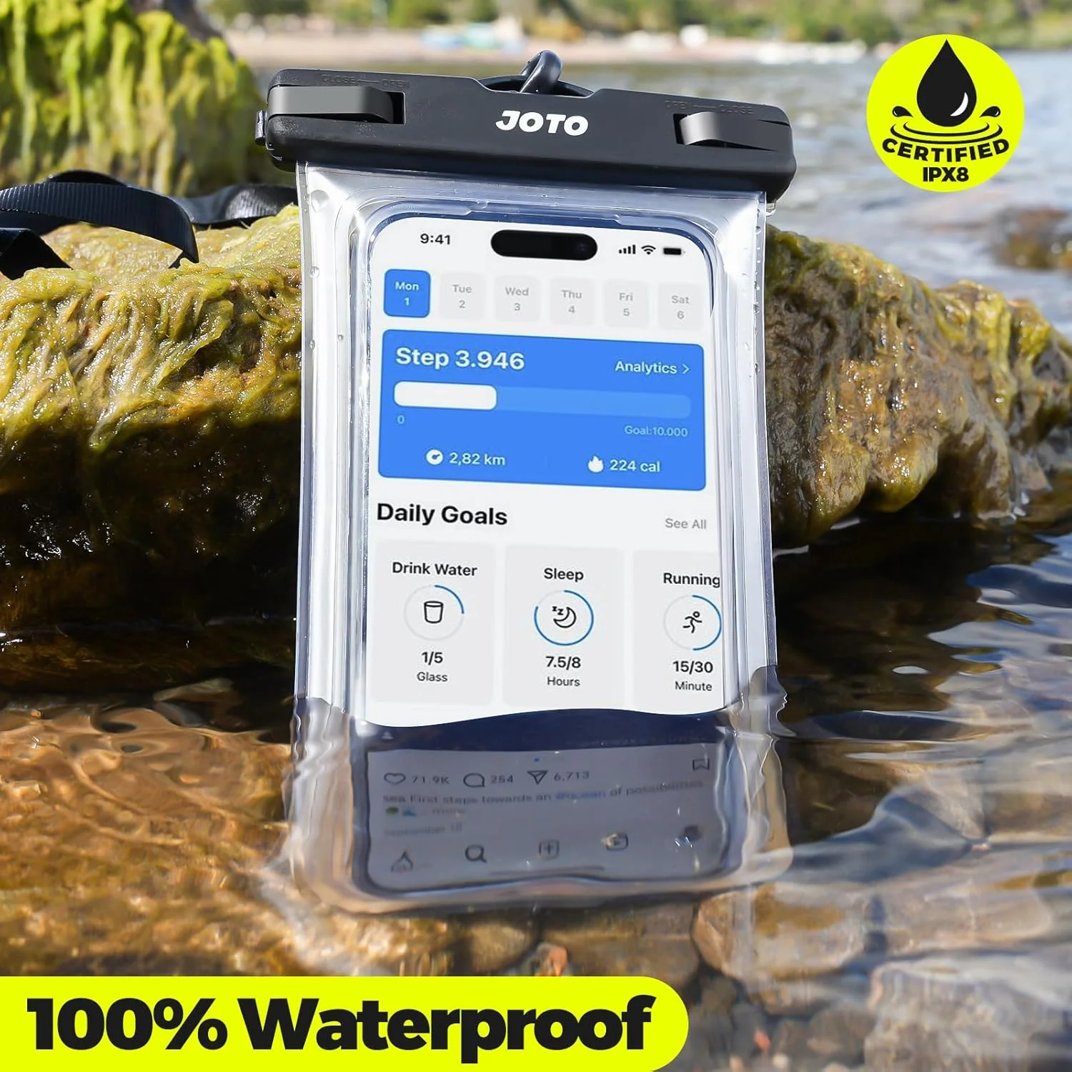 JOTO Waterproof Phone Pouch IPX8 Universal Waterproof Case Dry Bag Phone Protector for iPhone 17 16 15 14 13 12 11 Pro Max Air Plus XS XR X 8 Galaxy S23 S22 S21 S20 Pixel Up to 7" -2 Pack, Clear JOTO Waterproof Phone Pouch IPX8 Universal Waterproof Case Dry Bag Phone Protector for iPhone 17 16 15 14 13 12 11 Pro Max Air Plus XS XR X 8 Galaxy S23 S22 S21 S20 Pixel Up to 7" -2 Pack, Clear