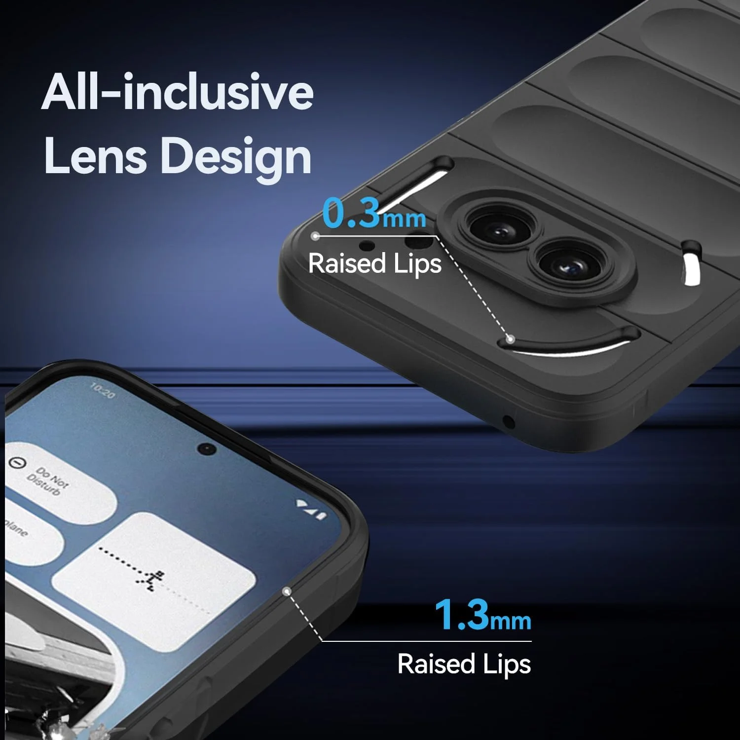 قاب سیلیکونی T Tersely برای Nothing Phone (2a)، قاب محافظ نرم و ضد ضربه و ضد خش با روکش سیلیکون مایع و آستر مخملی (مشکی)