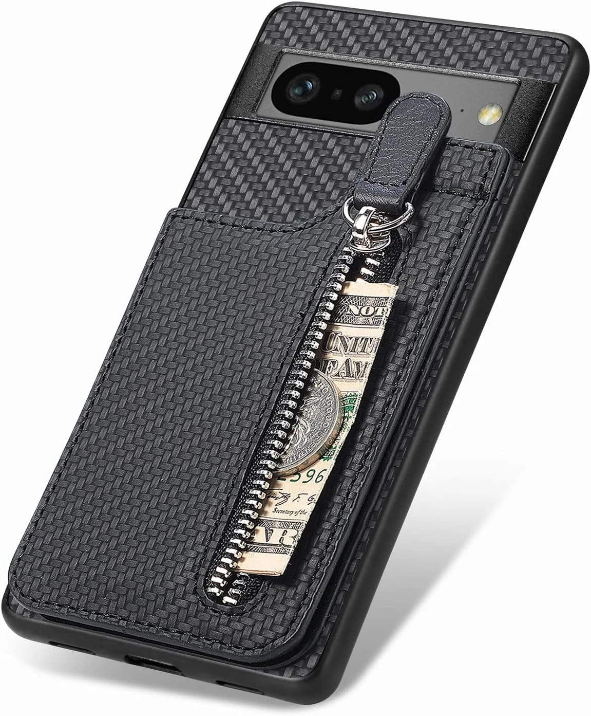 کیف پول چرمی محافظ گوشی گوگل پیکسل 7A به همراه جای کارت اعتباری و زیپ کیف پول چرمی محافظ گوشی گوگل پیکسل 7A به همراه جای کارت اعتباری و زیپ