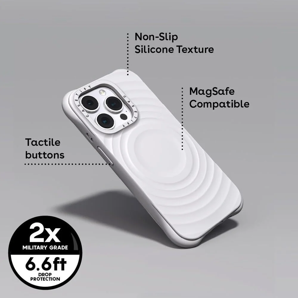 کاور گوشی آیفون 15 پرو مکس CASETiFY مدل Ripple [تست شده در برابر سقوط از ارتفاع 2 برابر استاندارد نظامی / بافت موجی / سازگار با MagSafe] - جو دوسر