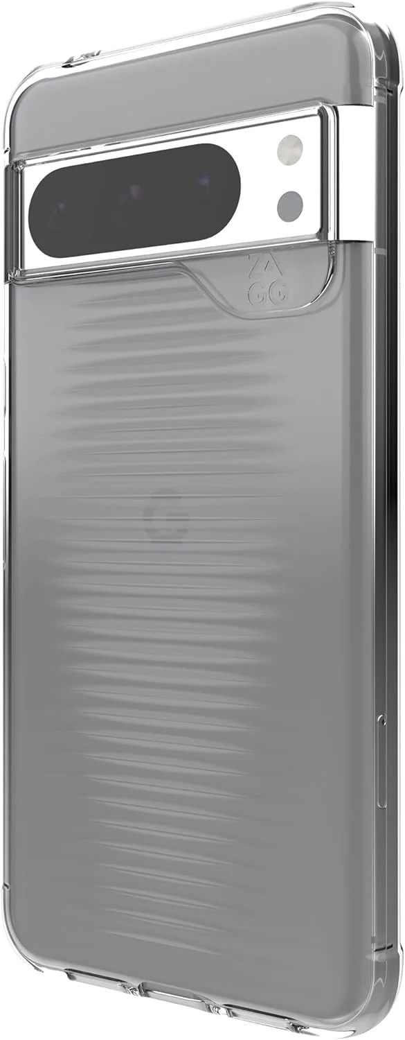 قاب محافظ گوشی گوگل پیکسل 8 پرو ZAGG Luxe – طراحی باریک و شیک با محافظت در برابر سقوط از ارتفاع 3 متری، ساخته شده از 100% مواد بازیافتی، سازگار با شارژ بی‌سیم، شفاف