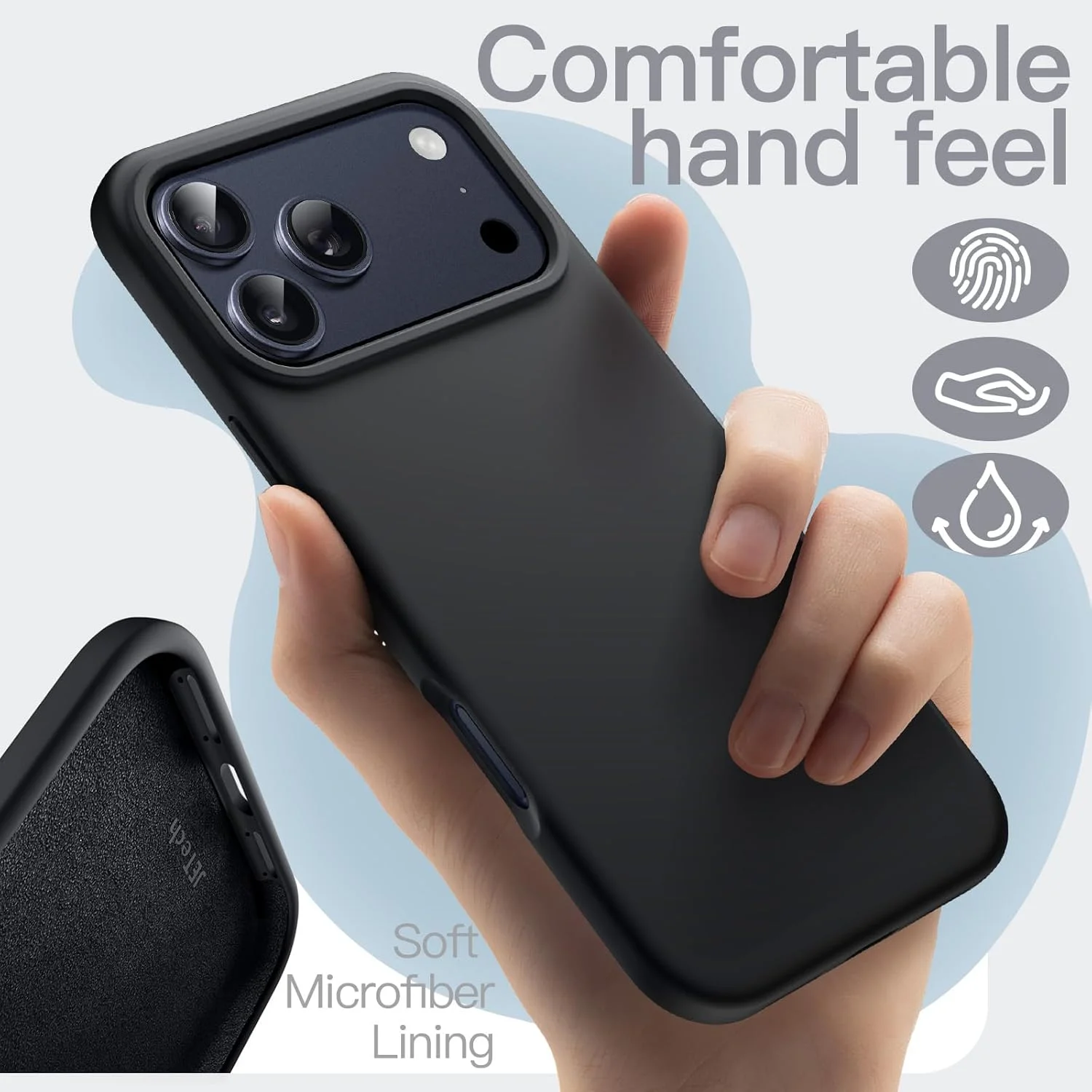 کاور سیلیکونی مایع JETech برای آیفون 17 پرو مکس 6.9 اینچی، محافظت کامل بدنه با لمس نرم و ابریشمی، ضد خش و ضد ضربه با پوشش داخلی میکروفایبر (مشکی) کاور سیلیکونی مایع JETech برای آیفون 17 پرو مکس 6.9 اینچی، محافظت کامل بدنه با لمس نرم و ابریشمی، ضد خش و ضد ضربه با پوشش داخلی میکروفایبر (مشکی)