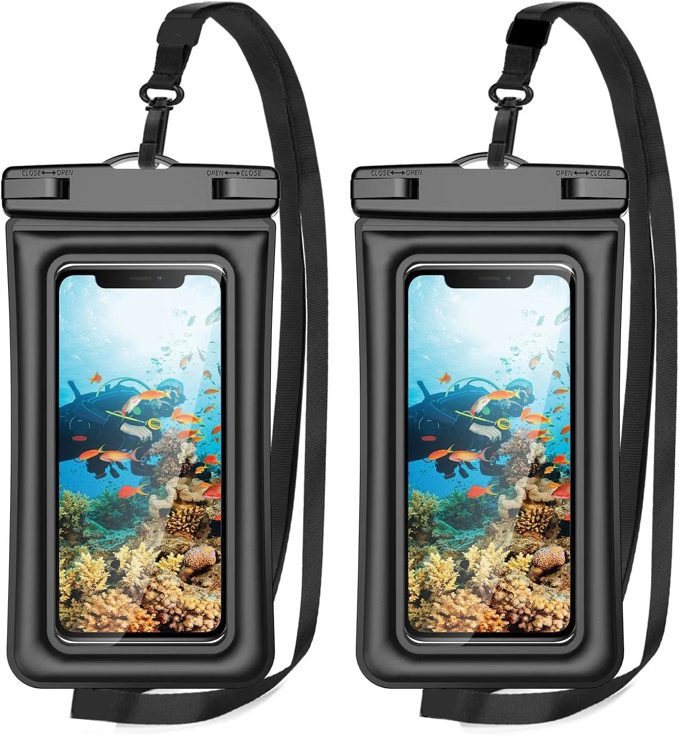 کیف ضد آب گوشی، بسته 2 عددی، کیسه خشک زیر آب جهانی IPX8 سازگار با آیفون 14 13 12 پرو مکس SE2 11 پرو XR X 8 پلاس گلکسی S23 S22 S10 گوگل پیکسل تا 7.2 اینچ (مشکی) کیف ضد آب گوشی، بسته 2 عددی، کیسه خشک زیر آب جهانی IPX8 سازگار با آیفون 14 13 12 پرو مکس SE2 11 پرو XR X 8 پلاس گلکسی S23 S22 S10 گوگل پیکسل تا 7.2 اینچ (مشکی)