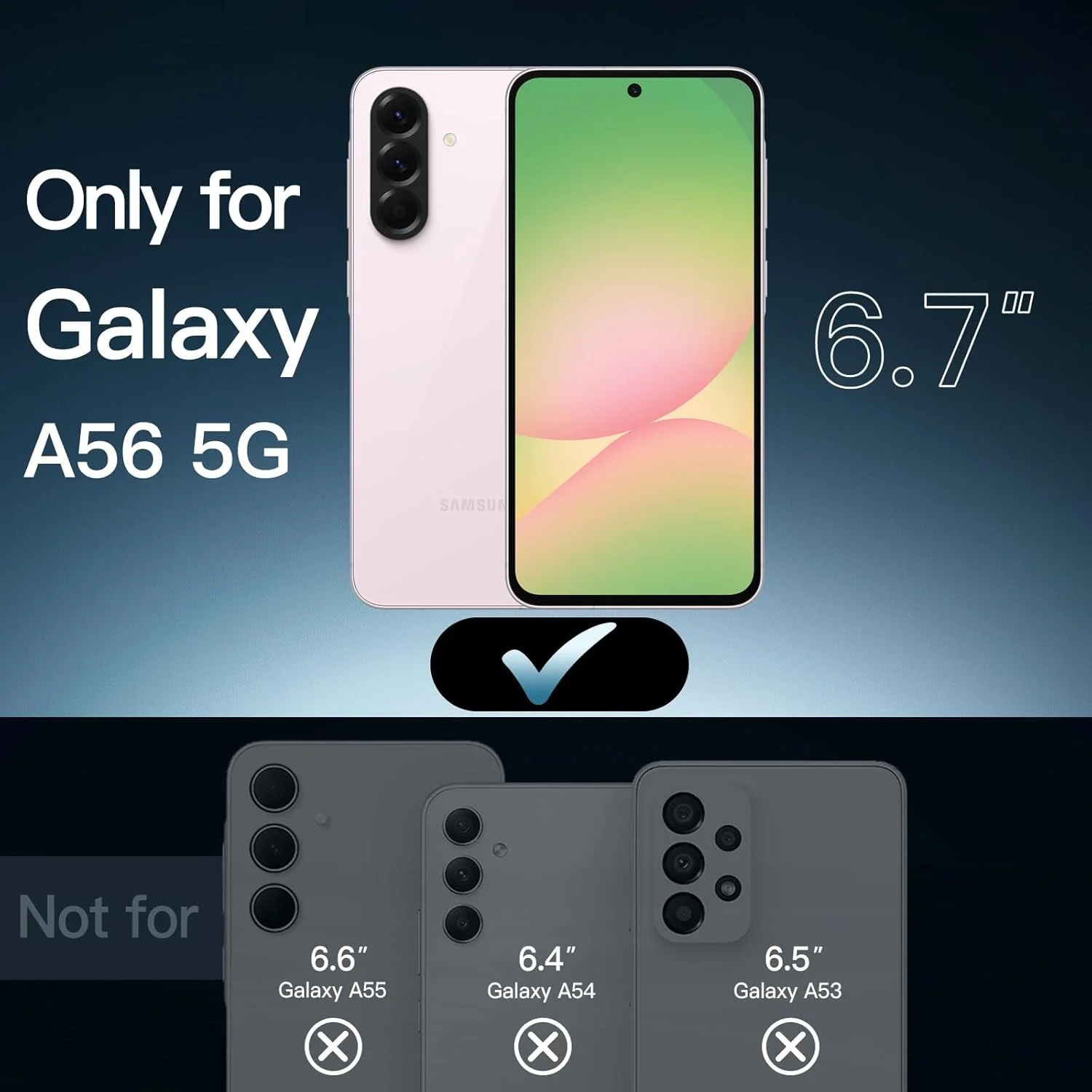 کاور محافظ گوشی سامسونگ گلکسی A56 5G جتک، بامپر ضد ضربه و ضد زردی، پشت سخت PC ضد خش (صورتی)