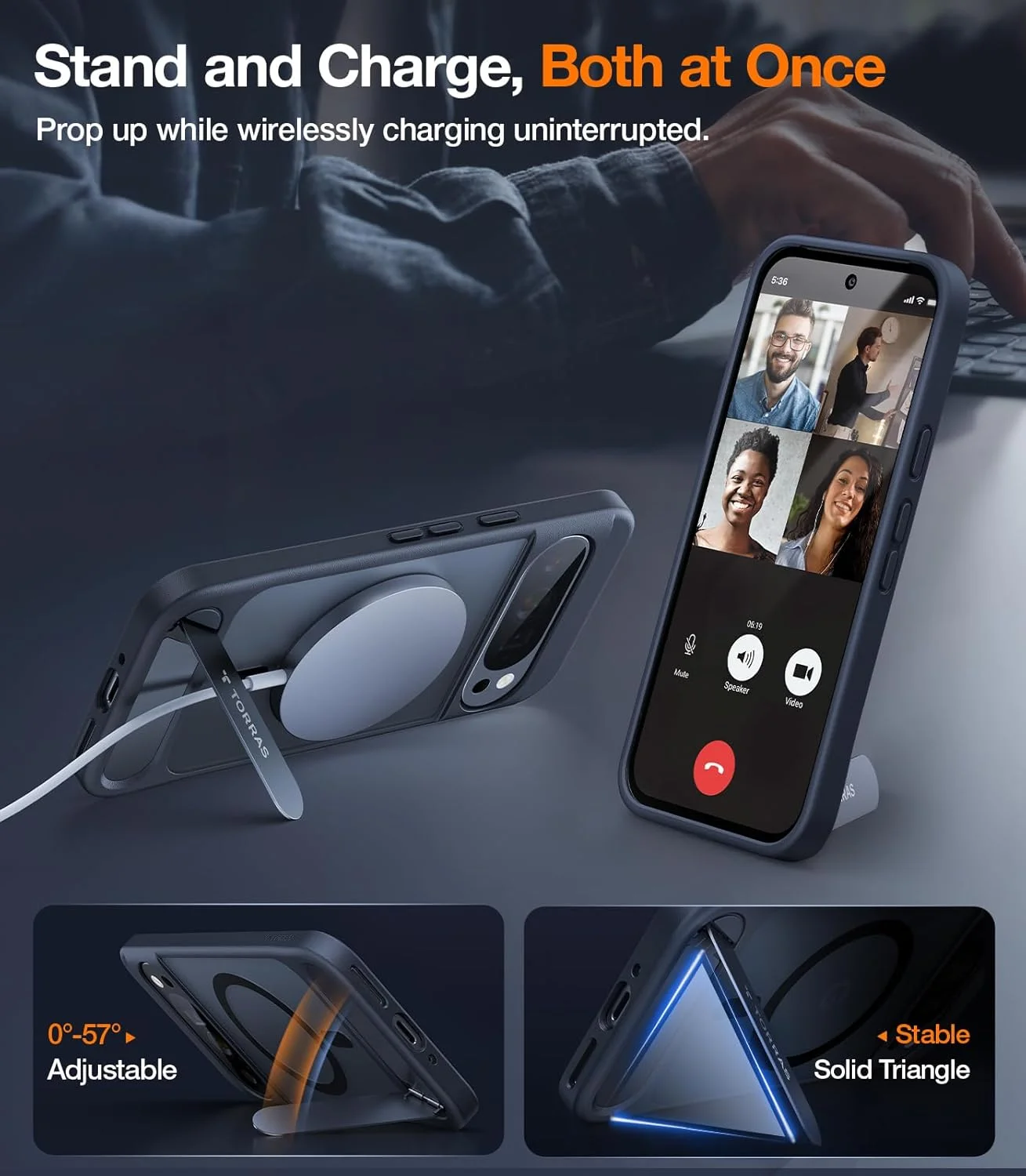 کاور محافظ آهنربایی و استند دار TORRAS برای گوشی گوگل پیکسل 9 پرو / پیکسل 9، سازگار با MagSafe، محافظت در برابر سقوط از ارتفاع 3.6 متری، طراحی باریک، دارای استند داخلی، مشکی مات نیمه شفاف کاور محافظ آهنربایی و استند دار TORRAS برای گوشی گوگل پیکسل 9 پرو / پیکسل 9، سازگار با MagSafe، محافظت در برابر سقوط از ارتفاع 3.6 متری، طراحی باریک، دارای استند داخلی، مشکی مات نیمه شفاف