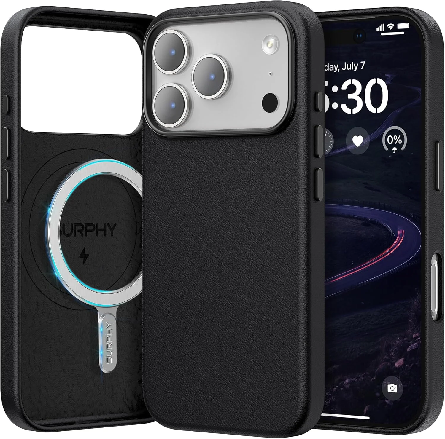 کاور چرمی مشکی رنگ سورفی مناسب برای آیفون ۱۷ پرو مکس، سازگار با شارژ بیسیم MagSafe، دارای دکمههای فلزی و پوشش داخلی میکروفایبر برای ۱۷ پرو مکس ۶.۹ اینچی (سال ۲۰۲۵) کاور چرمی مشکی رنگ سورفی مناسب برای آیفون ۱۷ پرو مکس، سازگار با شارژ بیسیم MagSafe، دارای دکمههای فلزی و پوشش داخلی میکروفایبر برای ۱۷ پرو مکس ۶.۹ اینچی (سال ۲۰۲۵)