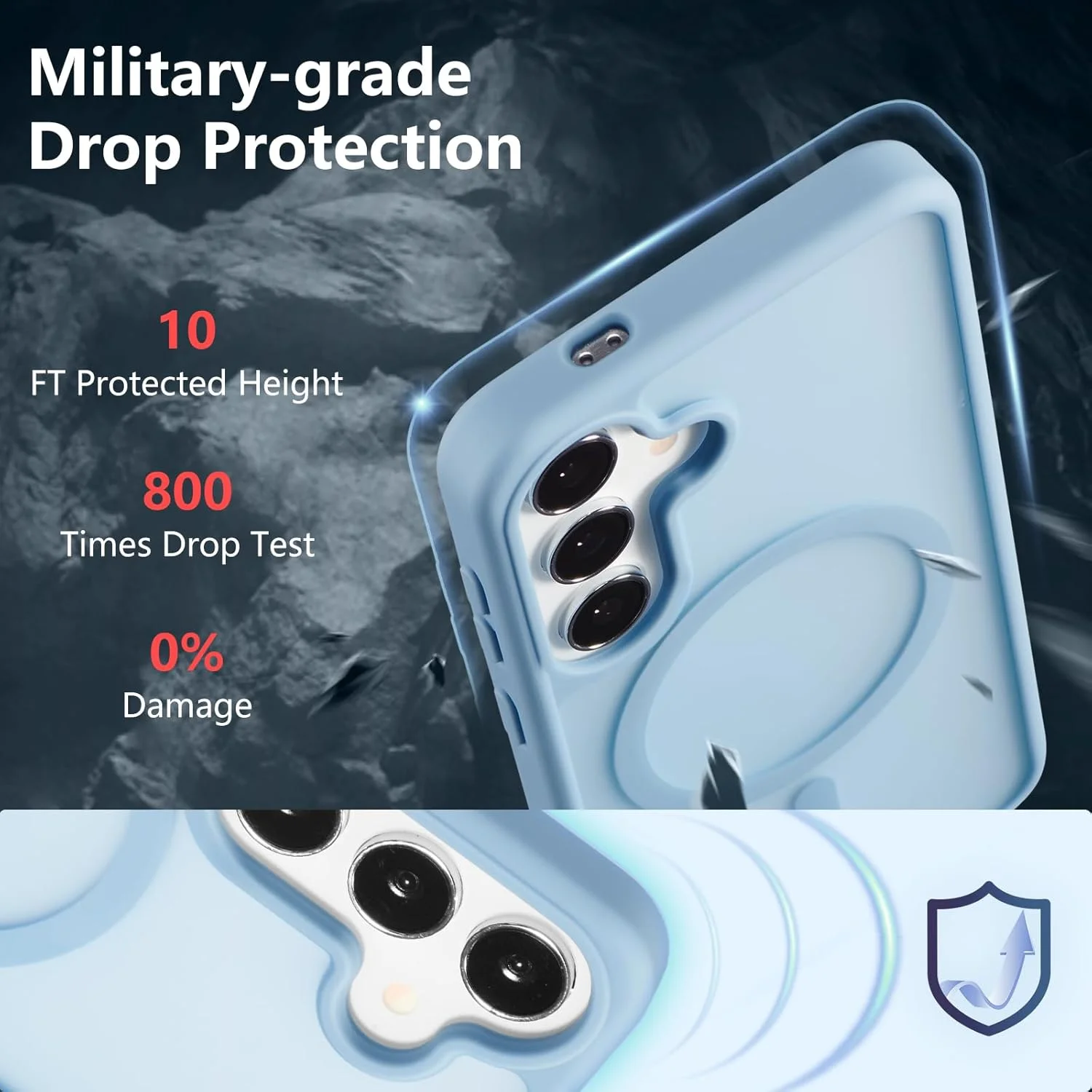 قاب محافظ سخت و باریک نیمه شفاف با آهنربای قوی برای گوشی سامسونگ گلکسی A15 مدل 4G/5G - آبی قاب محافظ سخت و باریک نیمه شفاف با آهنربای قوی برای گوشی سامسونگ گلکسی A15 مدل 4G/5G - آبی