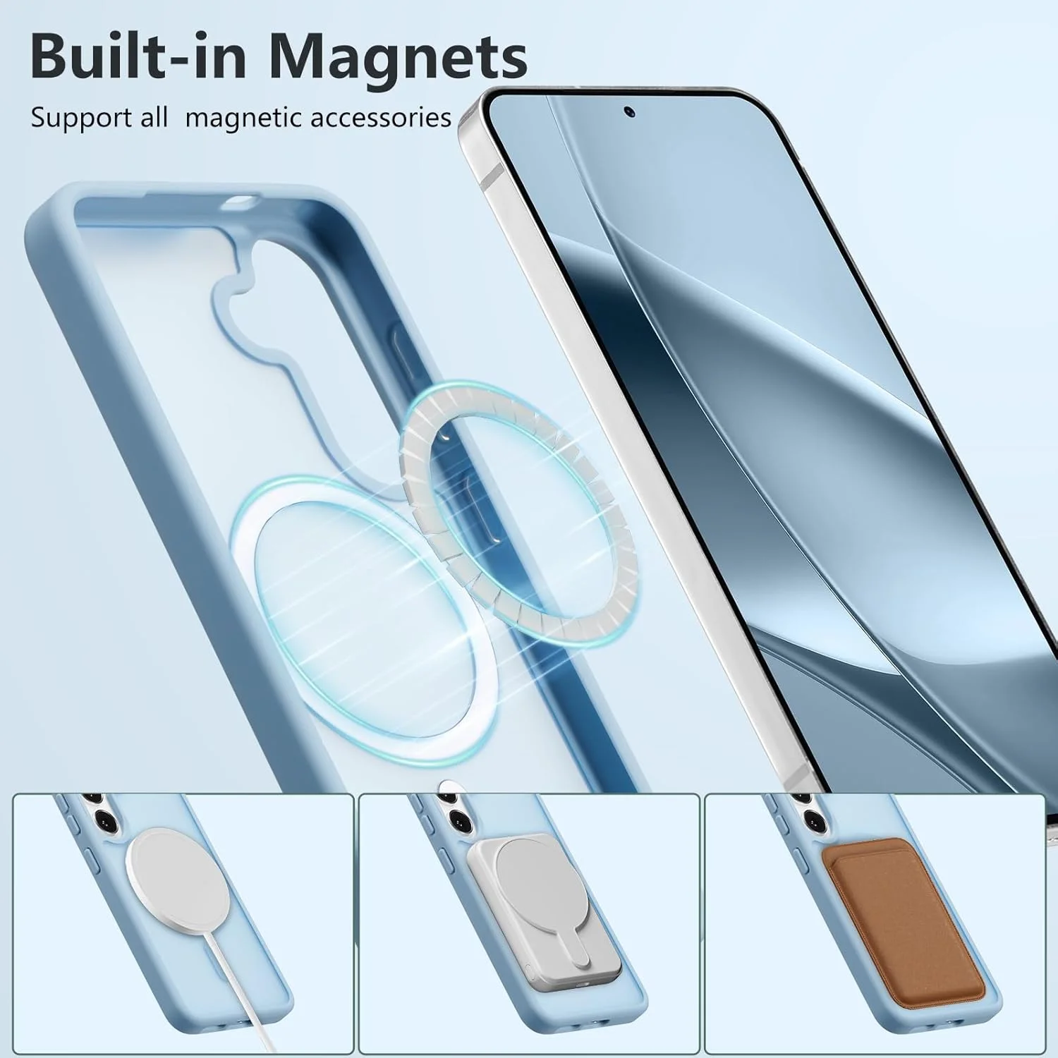 قاب محافظ سخت و باریک نیمه شفاف با آهنربای قوی برای گوشی سامسونگ گلکسی A15 مدل 4G/5G - آبی قاب محافظ سخت و باریک نیمه شفاف با آهنربای قوی برای گوشی سامسونگ گلکسی A15 مدل 4G/5G - آبی