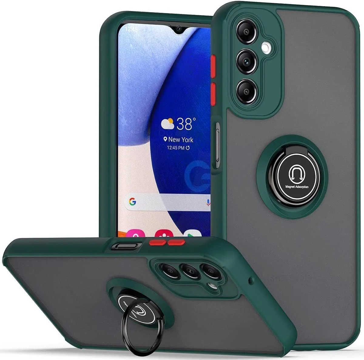 کاور محافظ ضد ضربه با حلقه فلزی چرخان، روکش مات و ضد اثر انگشت، مناسب برای هولدر مغناطیسی خودرو سامسونگ گلکسی A14 5G (سبز) کاور محافظ ضد ضربه با حلقه فلزی چرخان، روکش مات و ضد اثر انگشت، مناسب برای هولدر مغناطیسی خودرو سامسونگ گلکسی A14 5G (سبز)