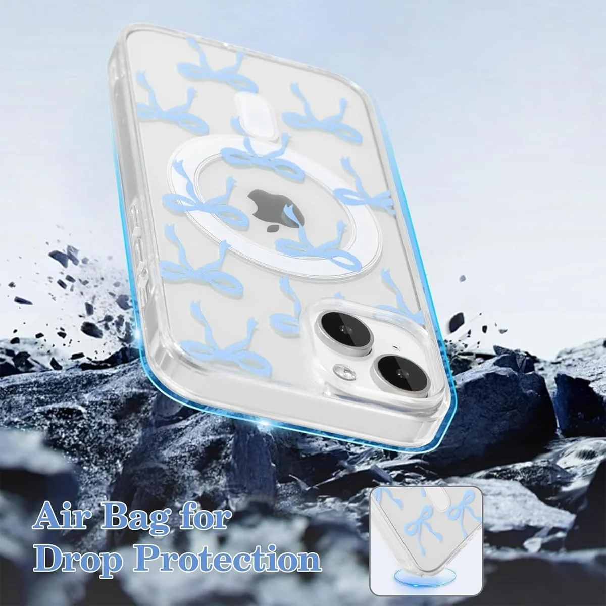 قاب گوشی مغناطیسی Boolygo برای آیفون 13، قاب کمانی سازگار با MagSafe، کاور گوشی باریک و شفاف با طرح روبان، ضد ضربه و محافظ گوشی برای بانوان و دختران (آبی، 13) قاب گوشی مغناطیسی Boolygo برای آیفون 13، قاب کمانی سازگار با MagSafe، کاور گوشی باریک و شفاف با طرح روبان، ضد ضربه و محافظ گوشی برای بانوان و دختران (آبی، 13)