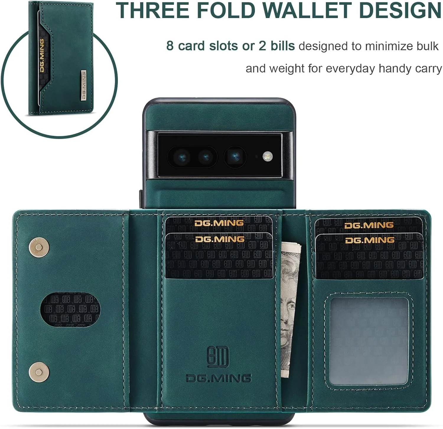 کیف پول مغناطیسی جداشدنی 2 در 1، قاب گوشی چرمی لوکس برای گوگل پیکسل 7 6 پرو 6A 5A 5G، جا کارتی با روکش نرم، کاور پشتی رترو (قهوه ای روشن، پیکسل 6)