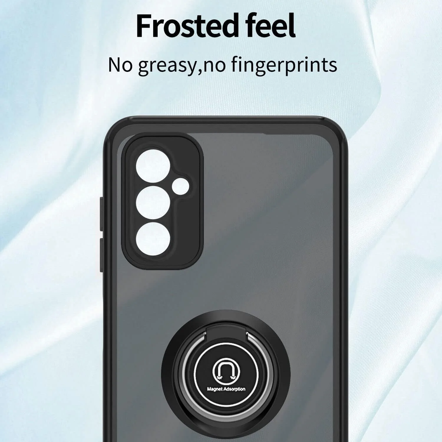 کاور محافظ ضد ضربه با حلقه فلزی چرخان، روکش مات و ضد اثر انگشت، مناسب برای هولدر مغناطیسی خودرو سامسونگ گلکسی A14 5G (سبز)