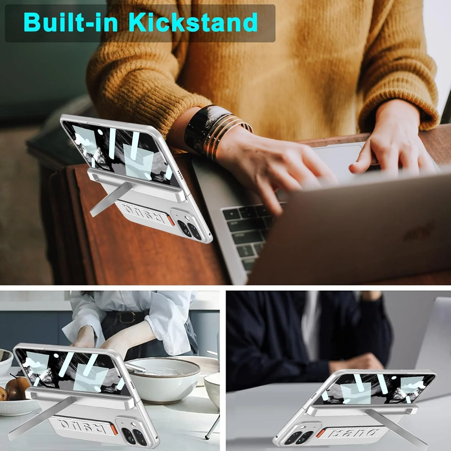 قاب محافظ گوشی گوگل پیکسل 9 پرو فولد به همراه محافظ صفحه نمایش، نقرهای، آهنربایی، مقاوم، محافظ کامل با پایه و بند برای پیکسل 9 پرو فولد قاب محافظ گوشی گوگل پیکسل 9 پرو فولد به همراه محافظ صفحه نمایش، نقرهای، آهنربایی، مقاوم، محافظ کامل با پایه و بند برای پیکسل 9 پرو فولد