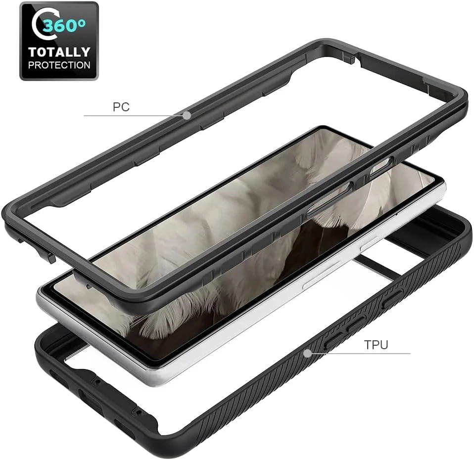 کاور محافظ گوشی Xinni برای گوگل پیکسل 7a، محافظت 360 درجه ضد ضربه با محافظ صفحه نمایش داخلی، روکش بیرونی مقاوم - آبی تیره کاور محافظ گوشی Xinni برای گوگل پیکسل 7a، محافظت 360 درجه ضد ضربه با محافظ صفحه نمایش داخلی، روکش بیرونی مقاوم - آبی تیره