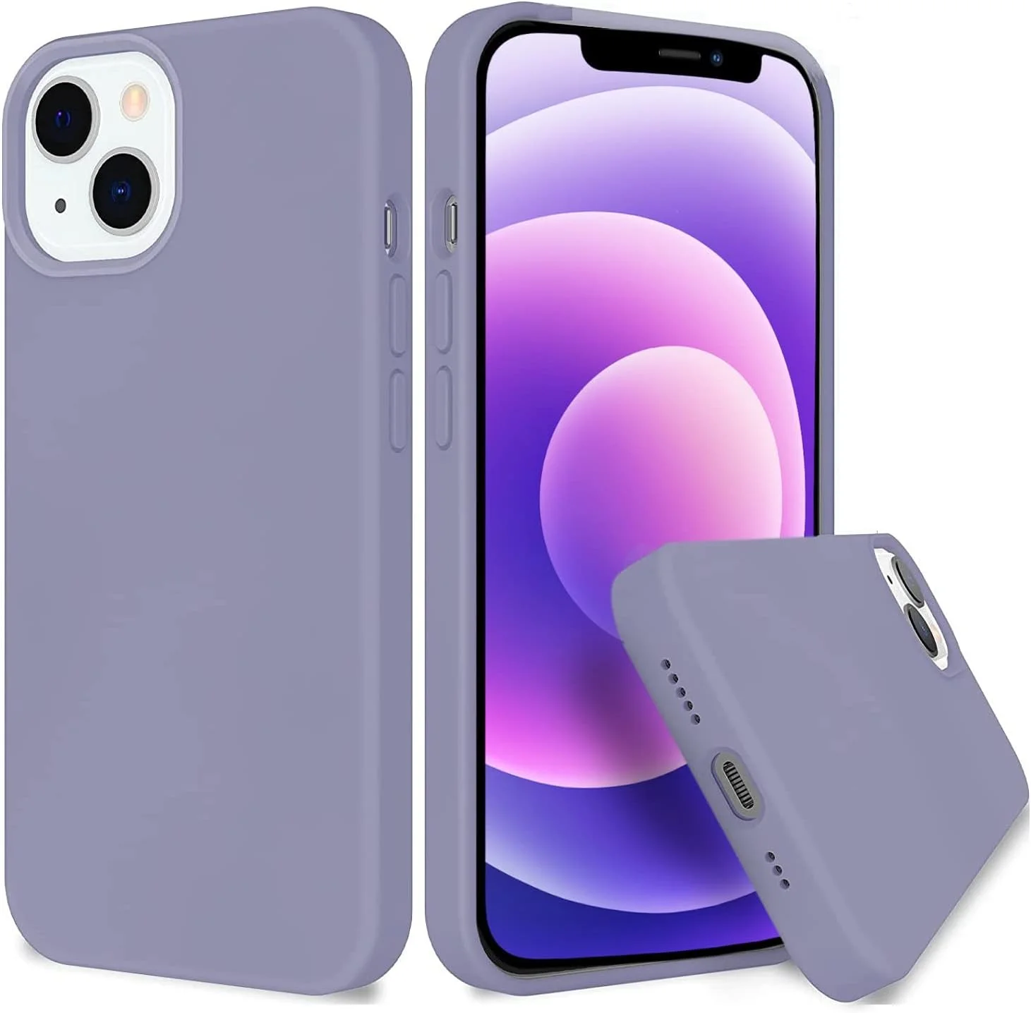 قاب گوشی NC آیفون 13 - کاور سیلیکونی گوشی | سازگار با شارژ بیسیم، قاب محافظ ضد ضربه 360 درجه برای اپل آیفون 13 (خاکستری اسطوخودوسی، آیفون 13) قاب گوشی NC آیفون 13 - کاور سیلیکونی گوشی | سازگار با شارژ بیسیم، قاب محافظ ضد ضربه 360 درجه برای اپل آیفون 13 (خاکستری اسطوخودوسی، آیفون 13)