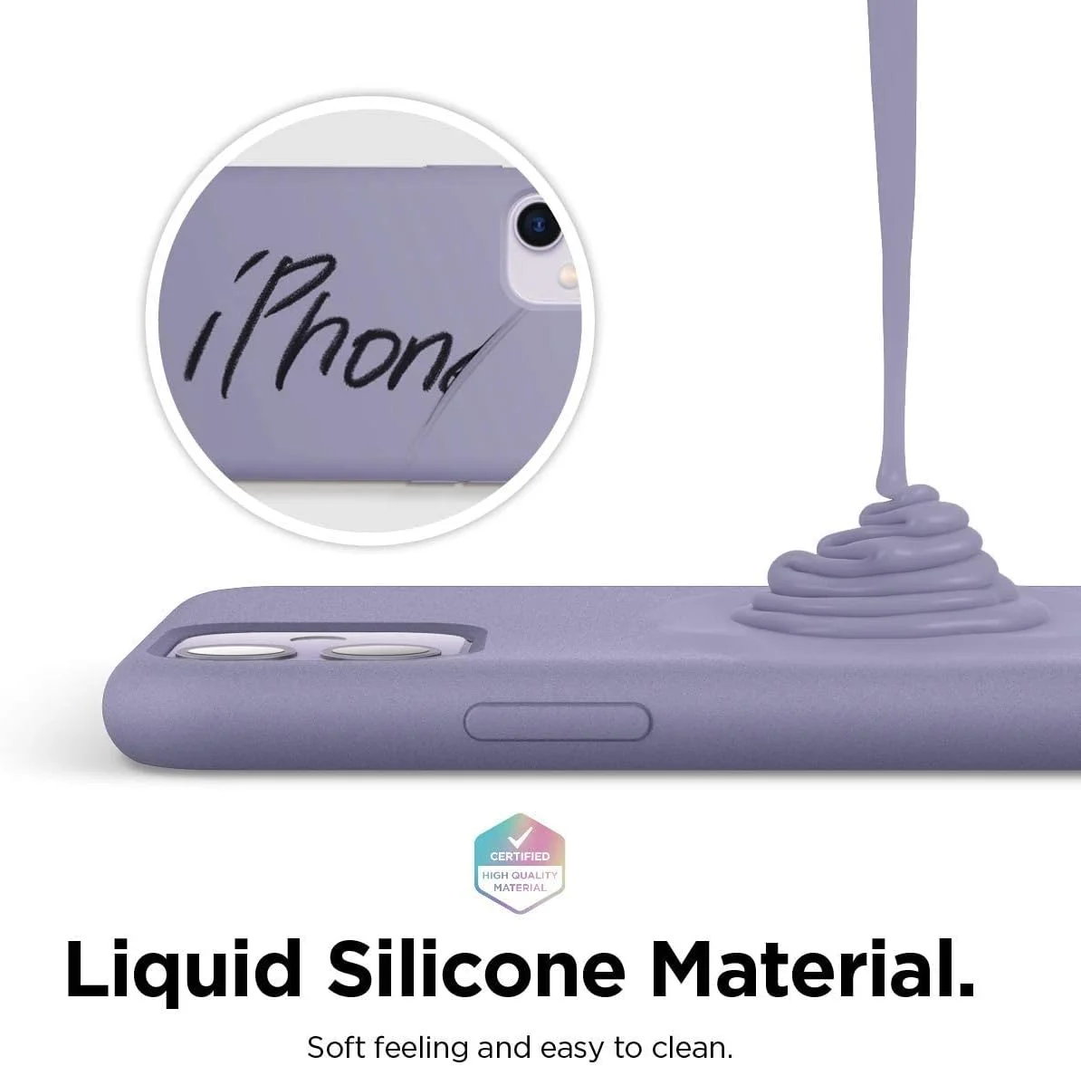 قاب گوشی NC آیفون 13 - کاور سیلیکونی گوشی | سازگار با شارژ بی‌سیم، قاب محافظ ضد ضربه 360 درجه برای اپل آیفون 13 (خاکستری اسطوخودوسی، آیفون 13)