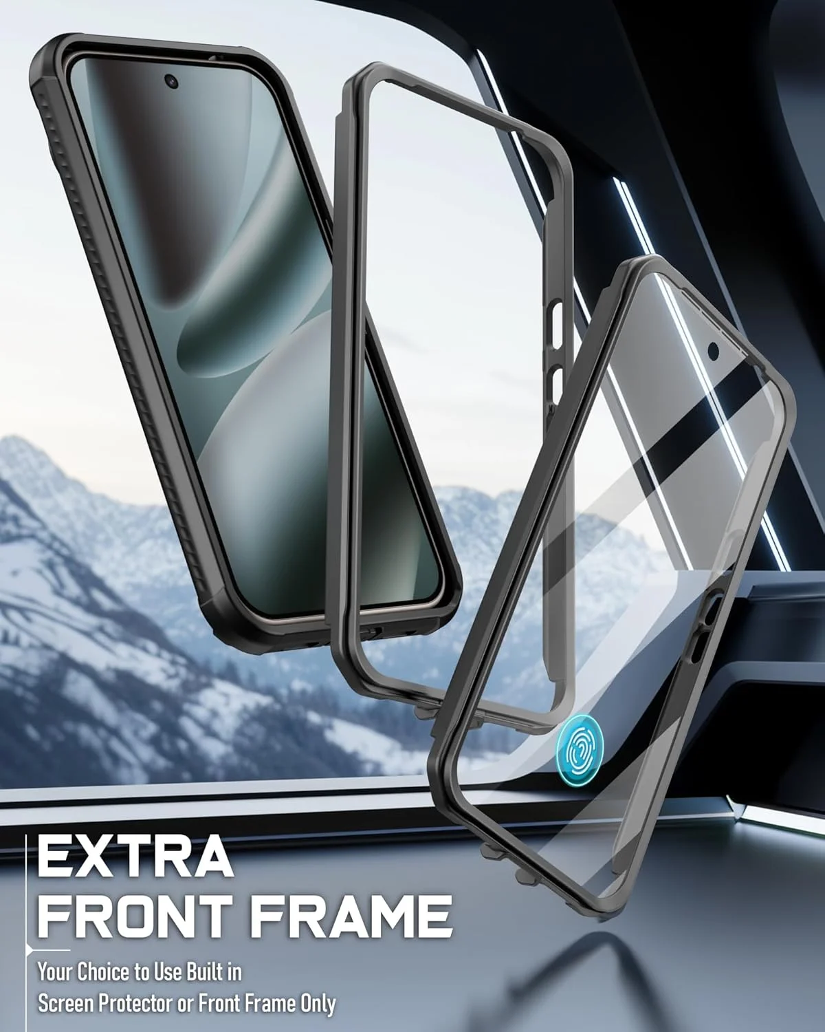 قاب محافظ مقاوم Poetic Guardian برای گوگل پیکسل 10 پرو XL 5G، محافظ صفحه نمایش داخلی، [دو فریم جلویی] [شارژ بی‌سیم] پوشش کامل ضد ضربه، مشکی/شفاف