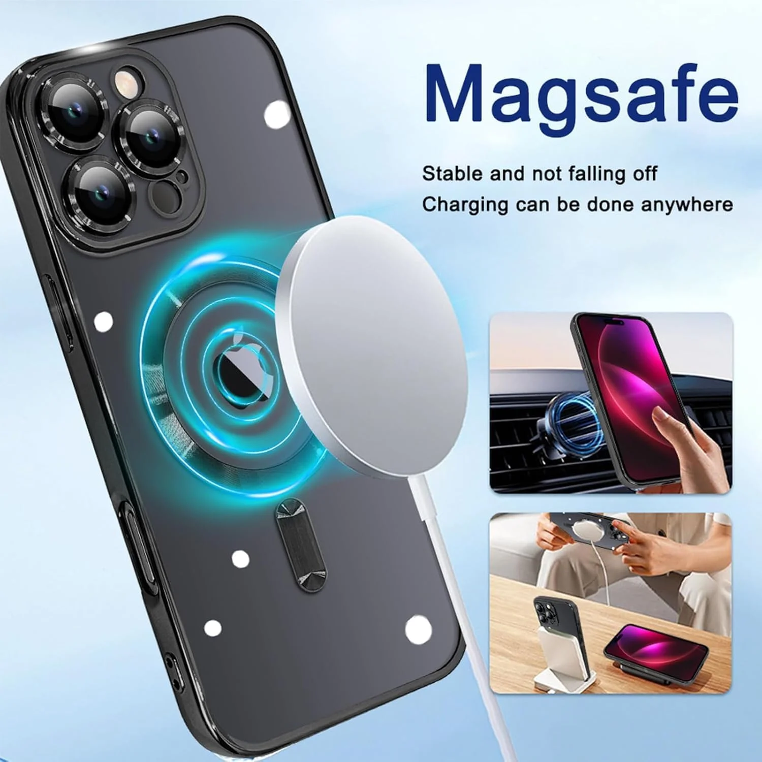 قاب محافظ آهنربایی زوبی تک برای آیفون 16 پرو مکس با فناوری MagSafe، محافظ کامل لنز دوربین، روکش نرم و شفاف (آیفون 16 پرو مکس، مشکی) قاب محافظ آهنربایی زوبی تک برای آیفون 16 پرو مکس با فناوری MagSafe، محافظ کامل لنز دوربین، روکش نرم و شفاف (آیفون 16 پرو مکس، مشکی)